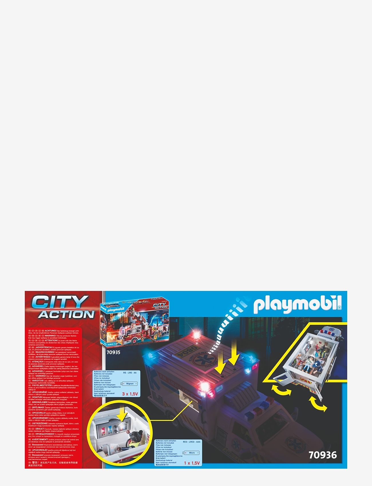 PLAYMOBIL - PLAYMOBIL City Action Räddningsfordon: US Ambulans - 70936 - playmobil city action - multicolored - 4