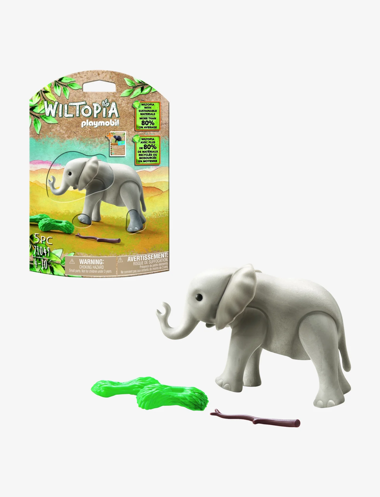 PLAYMOBIL - PLAYMOBIL Wiltopia Young Elephant - 71049 - playmobil wiltopia - multicolored - 1