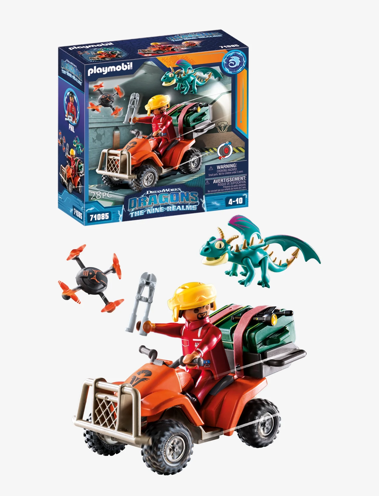 PLAYMOBIL - PLAYMOBIL How To Train Your Dragon Dragons: The Nine Realms - Icaris Quad with Phil - 71085 - alhaisimmat hinnat - multicolored - 0