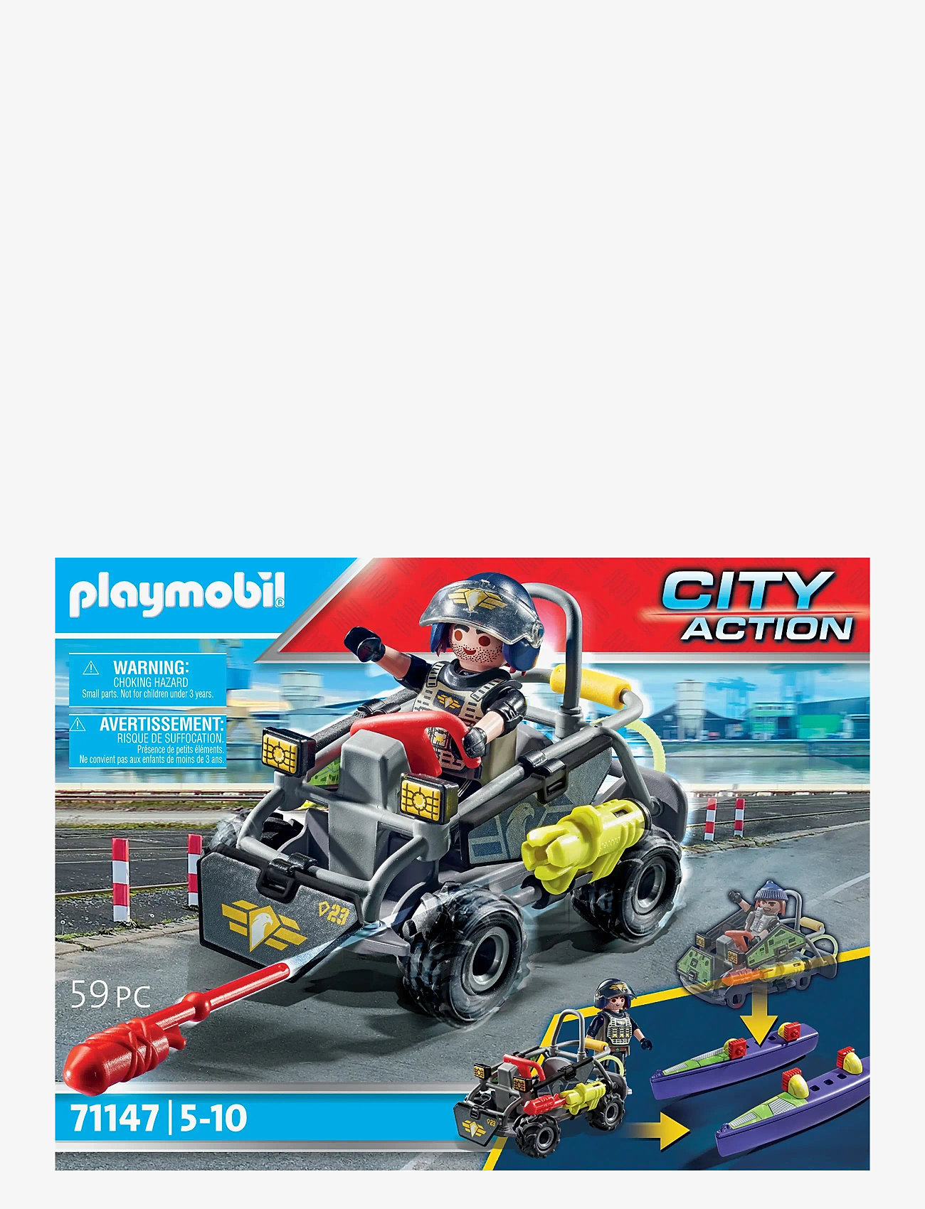 PLAYMOBIL - PLAYMOBIL City Action SWAT Multi Terrain Quad - 71147 - playmobil city action - multicolored - 0