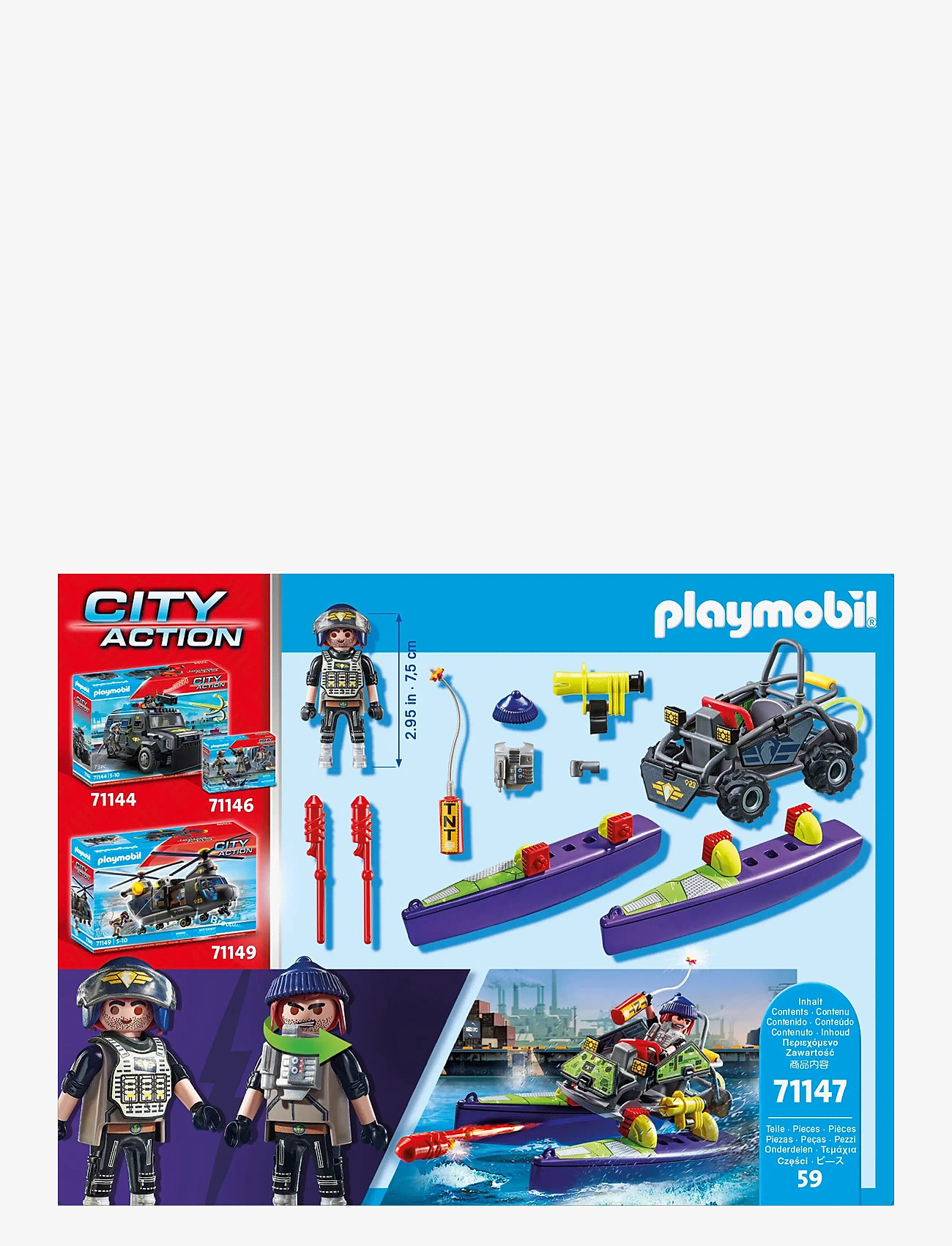 PLAYMOBIL - PLAYMOBIL City Action SWAT Multi Terrain Quad - 71147 - playmobil city action - multicolored - 1