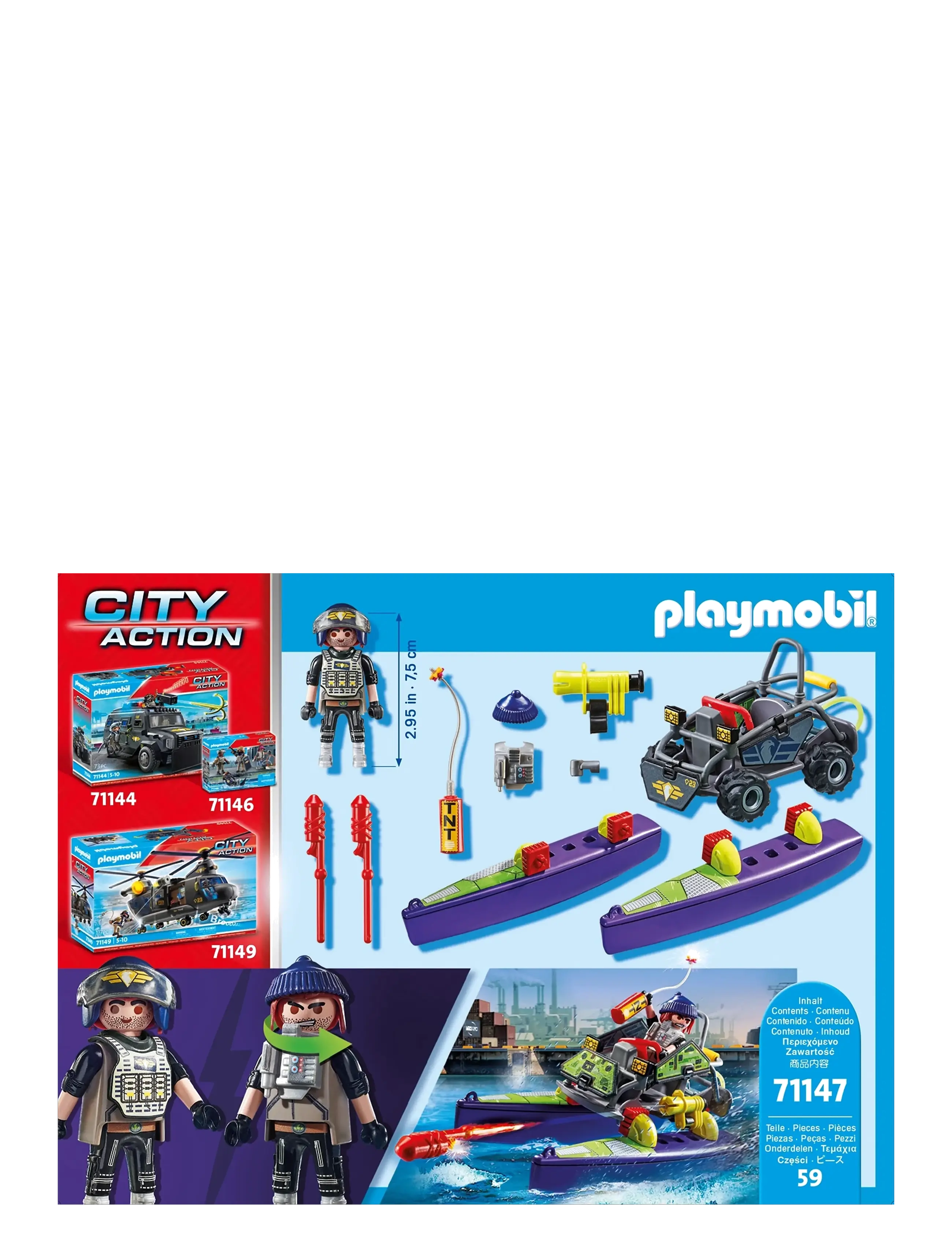 PLAYMOBIL - PLAYMOBIL City Action SWAT Multi Terrain Quad - 71147 - playmobil city action - multicolored - 1
