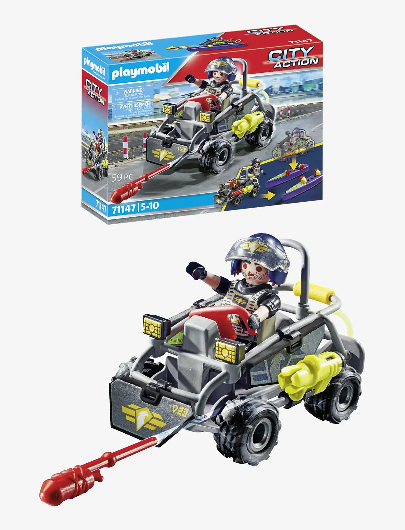 PLAYMOBIL - PLAYMOBIL City Action SWAT Multi Terrain Quad - 71147 - playmobil city action - multicolored - 2