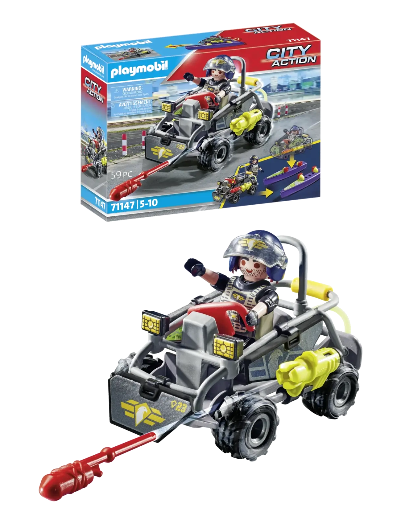 PLAYMOBIL - PLAYMOBIL City Action SWAT Multi Terrain Quad - 71147 - playmobil city action - multicolored - 2