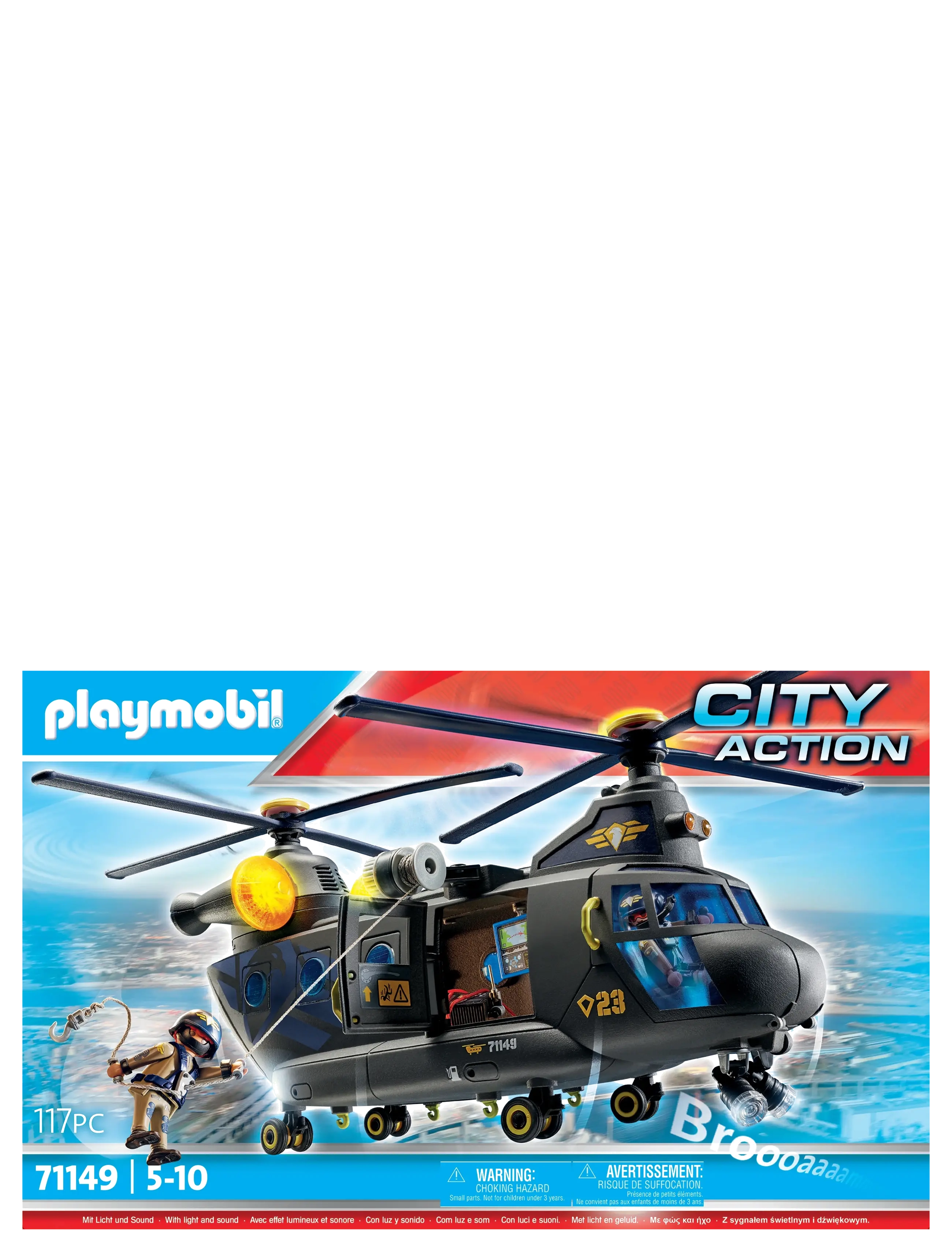 PLAYMOBIL Specialstyrke Redningshelikopter, Børn, Playmobil City Action, Sort, Str: ONE SIZE