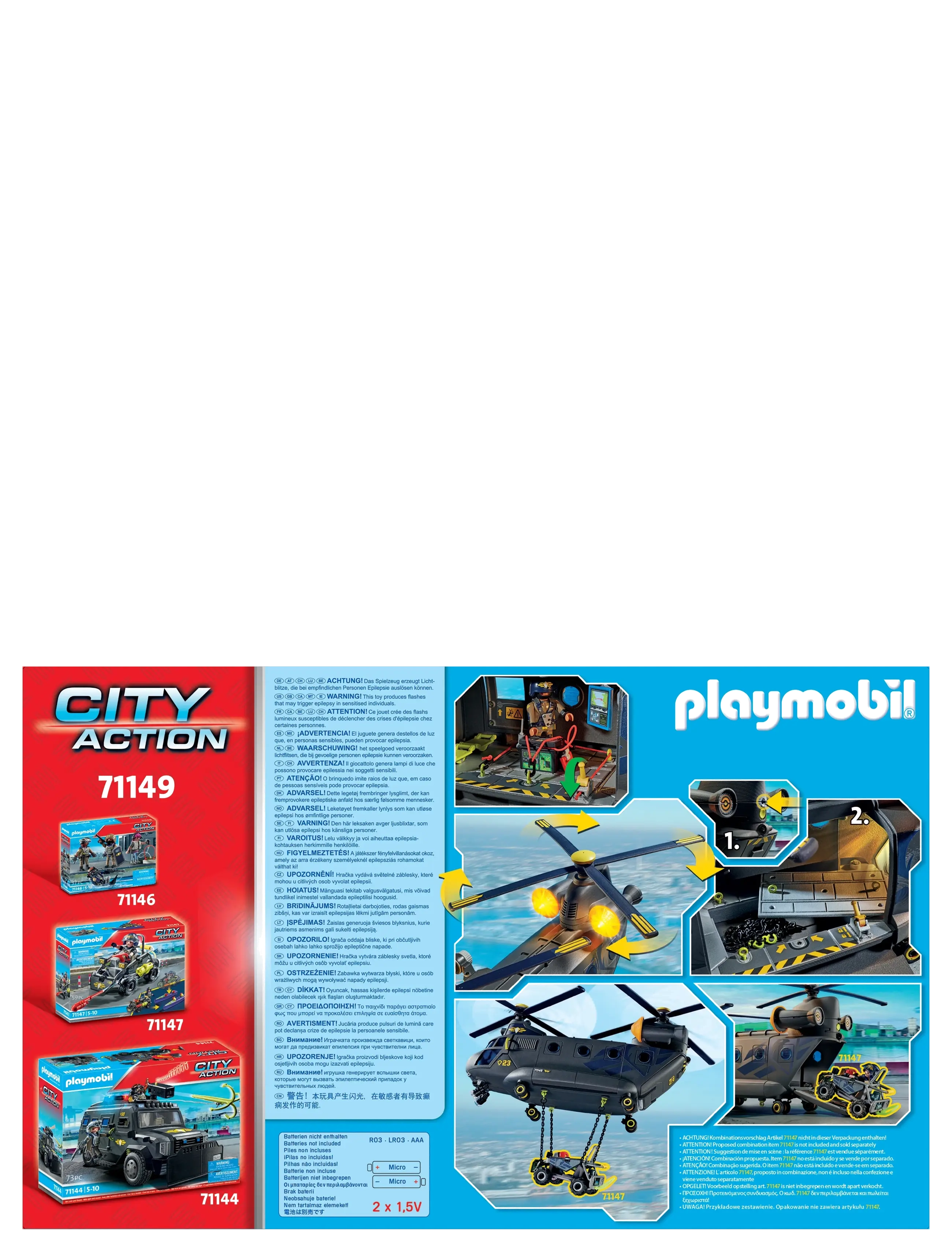 PLAYMOBIL - PLAYMOBIL City Action SWAT-redningsflyver - 71149 - playmobil city action - multicolored - 2