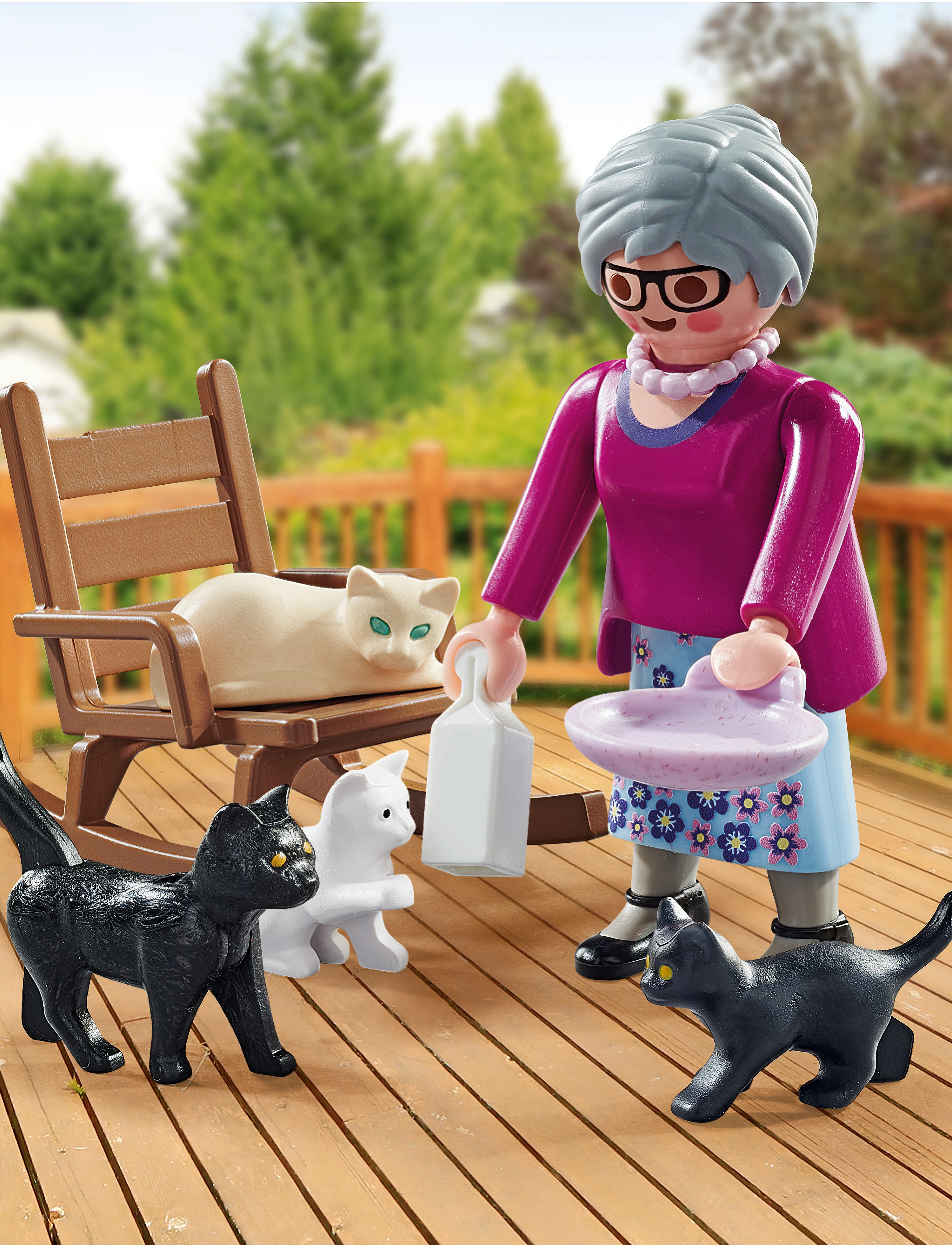 PLAYMOBIL - PLAYMOBIL Special Plus Bedstemor med katte - 71172 - multicolored - 4