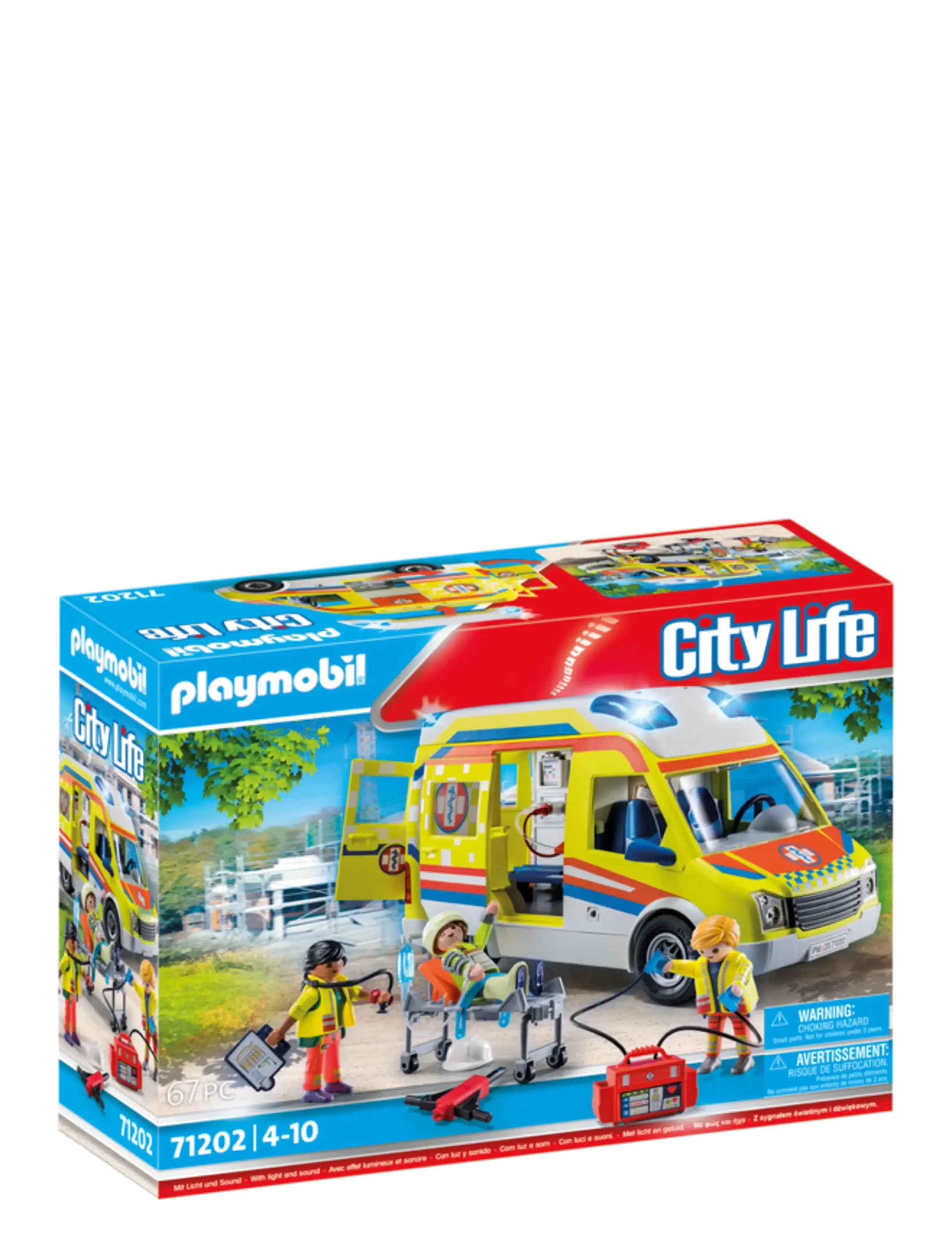 PLAYMOBIL PLAYMOBIL City Life Ambulans med ljus och ljud - 71202 - Playmobil leksaker - MULTICOLORED / multi