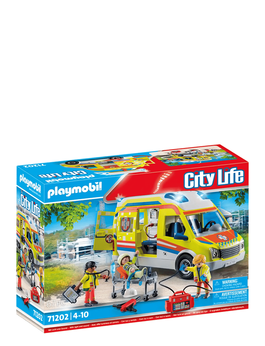 PLAYMOBIL - Ambulance with Light and Sound - playmobil city life - multicolored - 0