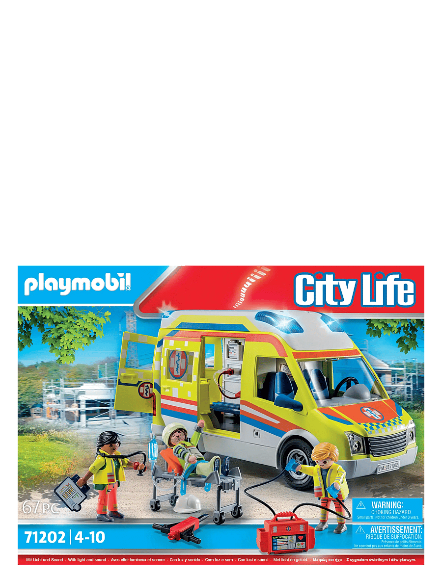 PLAYMOBIL - Ambulance with Light and Sound - playmobil city life - multicolored - 1