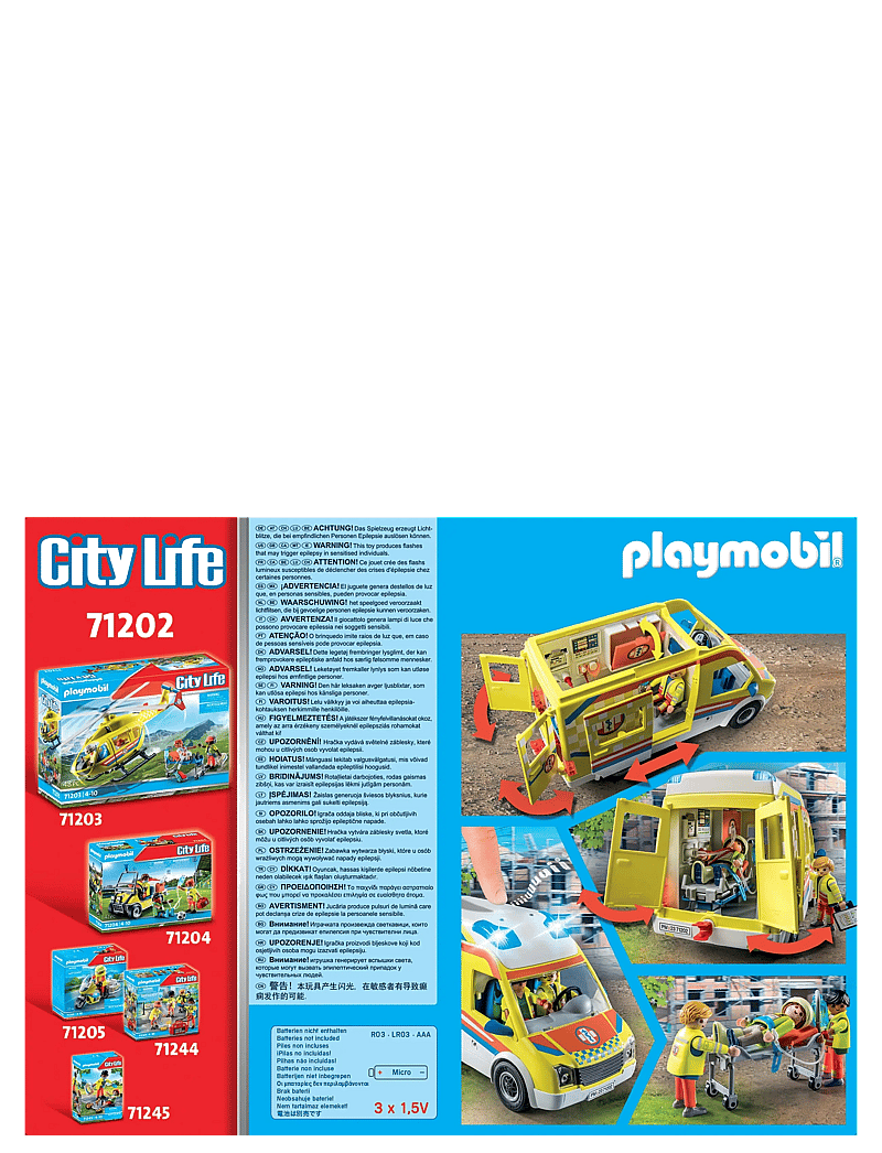 PLAYMOBIL City Life ambulance met licht en geluid 71202 PLAYMOBIL City Life ambulance met licht en geluid 71202