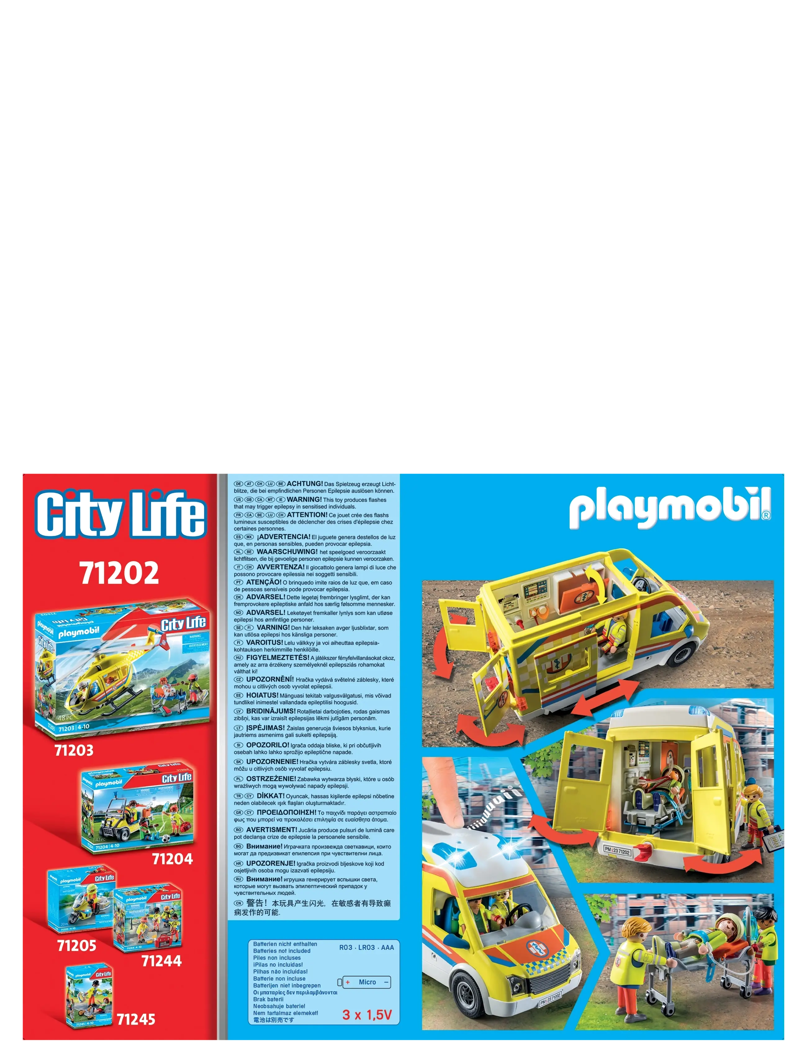 PLAYMOBIL - PLAYMOBIL City Life Ambulance med lys og lyd - 71202 - multicolored - 2