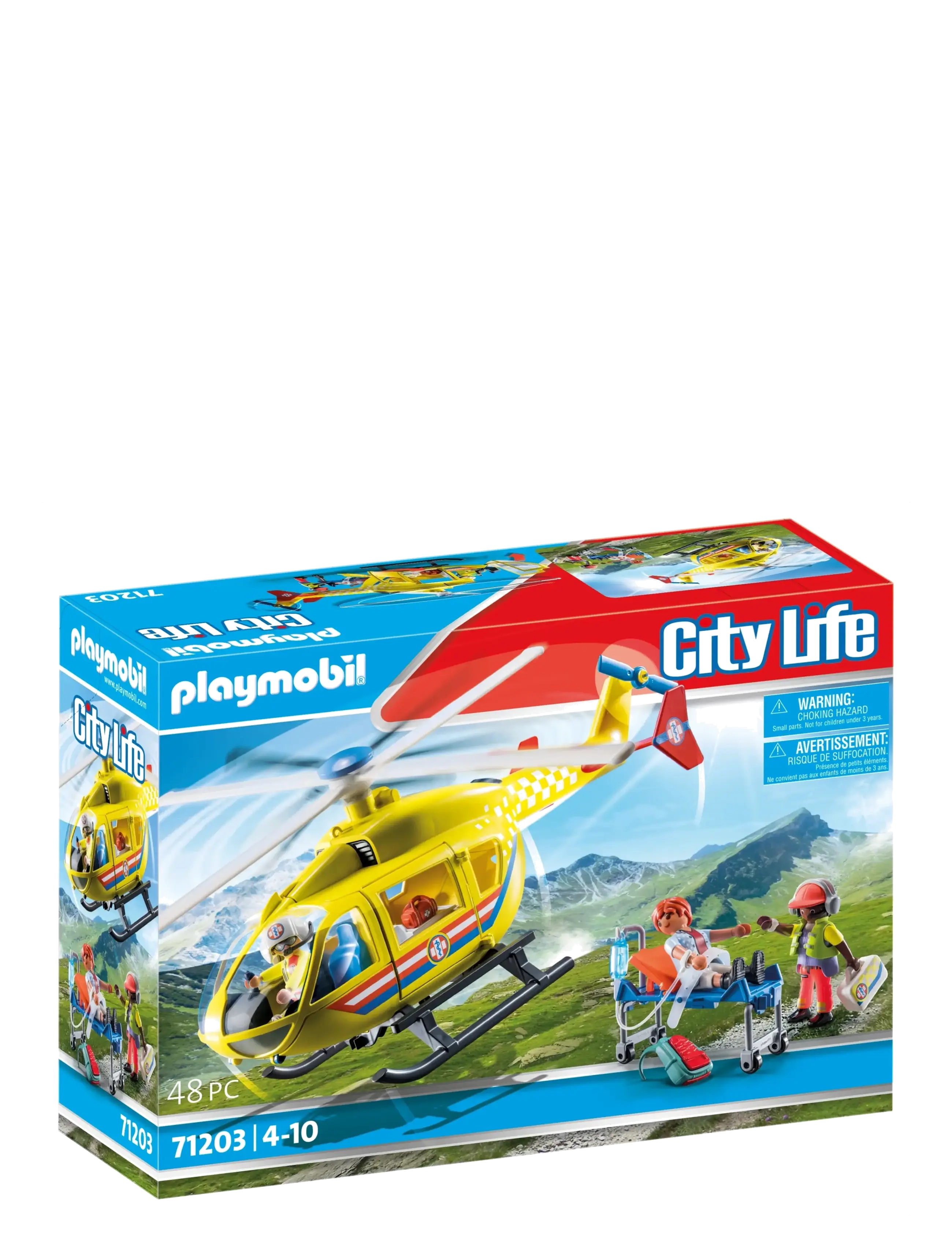 PLAYMOBIL PLAYMOBIL City Life Räddningshelikopter - 71203 - Playmobil leksaker - MULTICOLORED / yellow