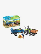 PLAYMOBIL Country Harvester Tractor with Trailer - 71249 - MULTICOLORED