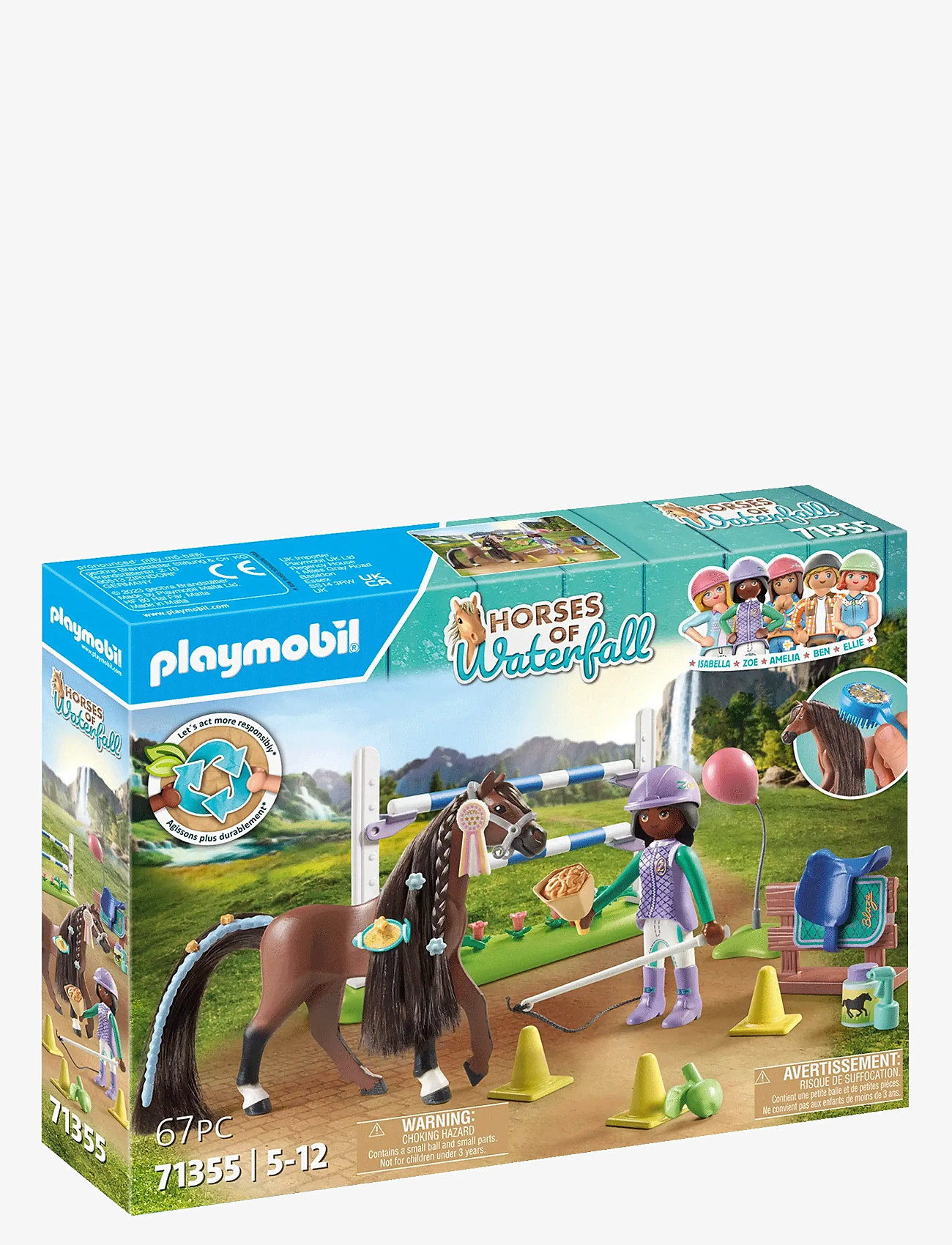 PLAYMOBIL - PLAYMOBIL Horses of Waterfall Jumping Arena with Zoe and Blaze - 71355 - playmobil horses of waterfall - multicolored - 1