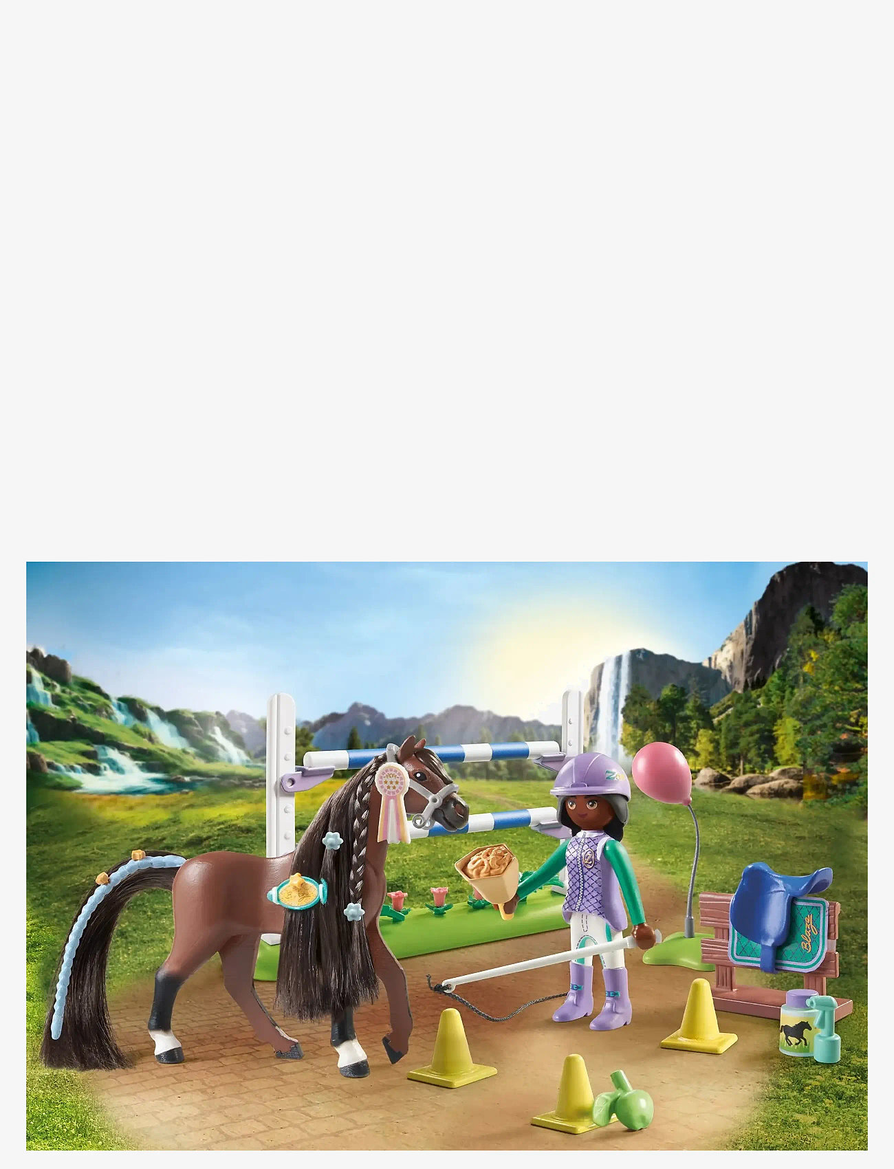 PLAYMOBIL - PLAYMOBIL Horses of Waterfall Jumping Arena with Zoe and Blaze - 71355 - playmobil horses of waterfall - multicolored - 3