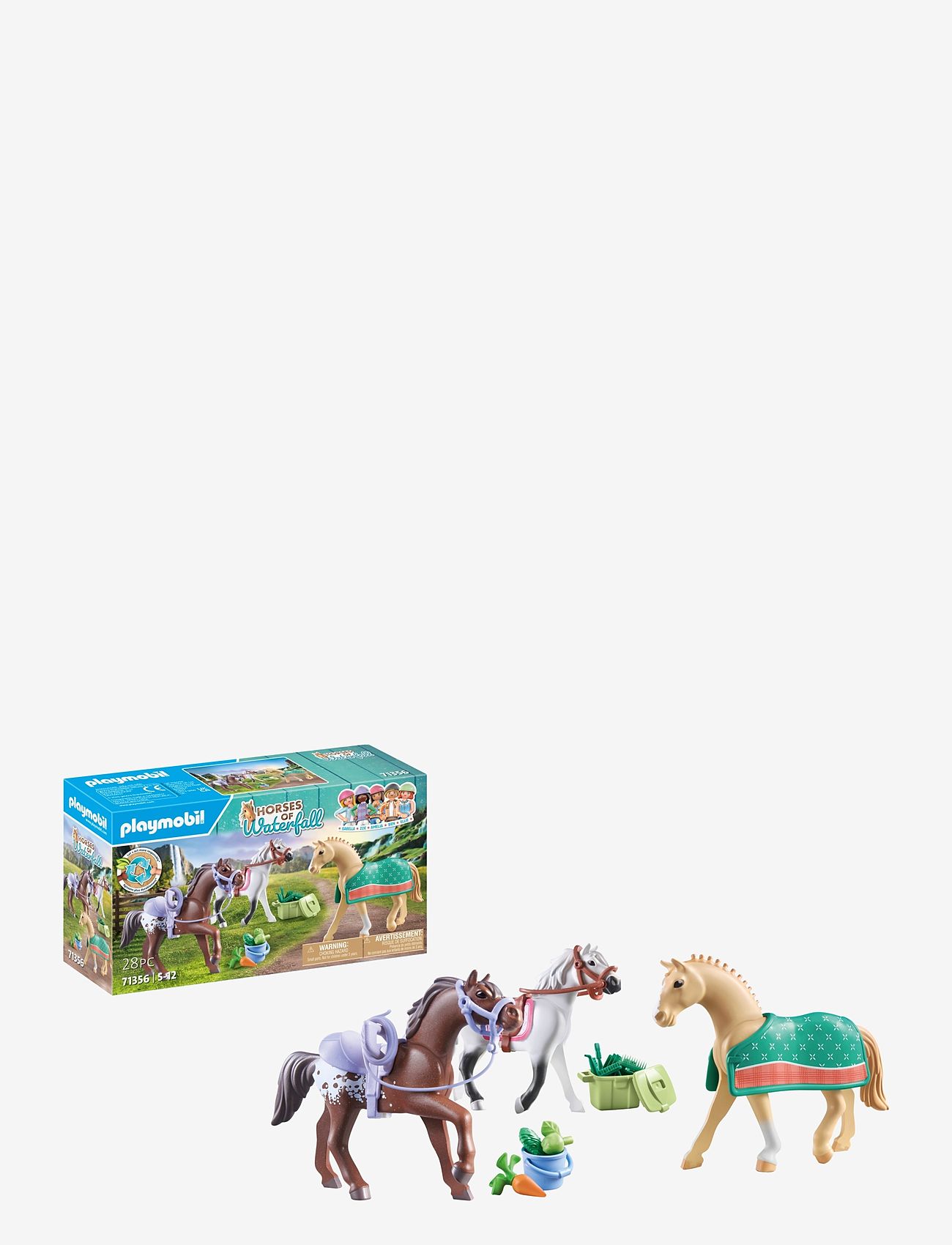 PLAYMOBIL - PLAYMOBIL Horses of Waterfall Three Horses with Saddles - 71356 - laveste priser - multicolored - 0