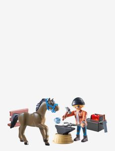 PLAYMOBIL Horses of Waterfall Farrier Ben and Achilles - 71357, PLAYMOBIL