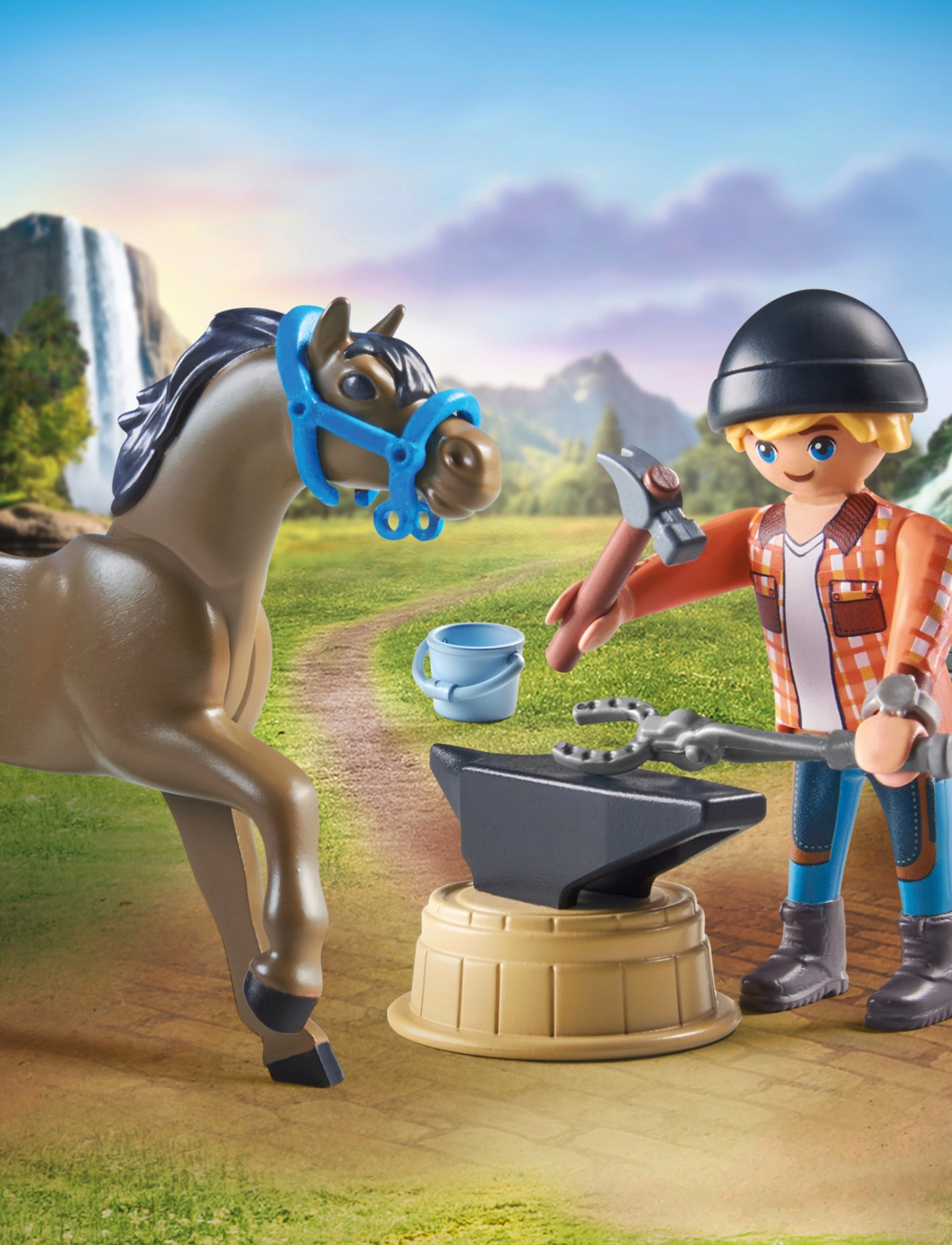 PLAYMOBIL Horses Of Waterfall Farrier Ben And Achilles 71357, Playmobil Horses Of Waterfall, Multi/mønstret, Str: ONE SIZE