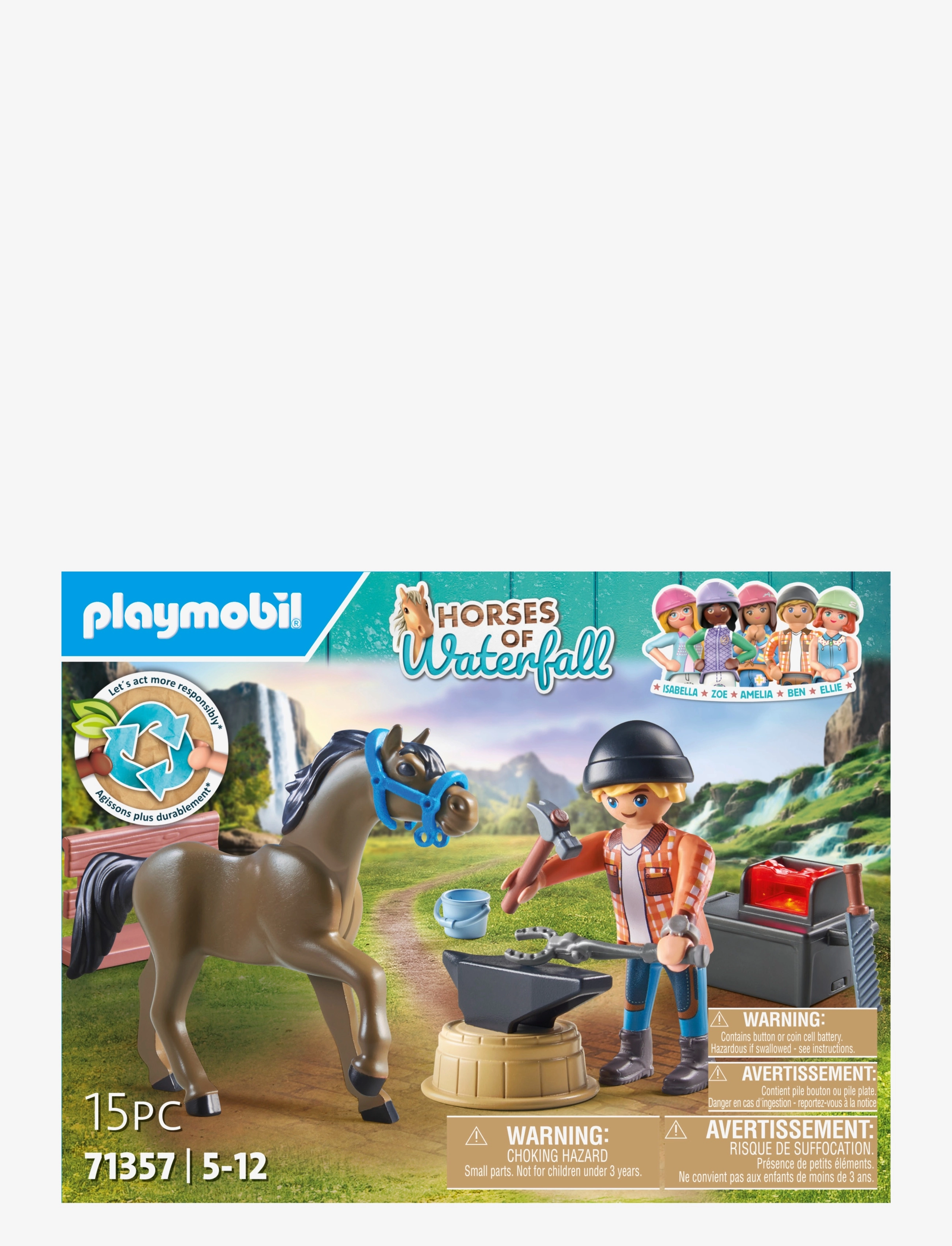 PLAYMOBIL - PLAYMOBIL Horses of Waterfall Farrier Ben and Achilles - 71357 - playmobil horses of waterfall - multicolored - 3