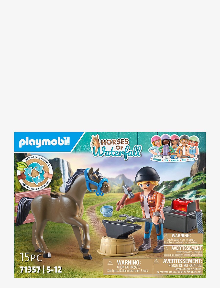 PLAYMOBIL - PLAYMOBIL Horses of Waterfall Farrier Ben and Achilles - 71357 - playmobil horses of waterfall - multicolored - 3