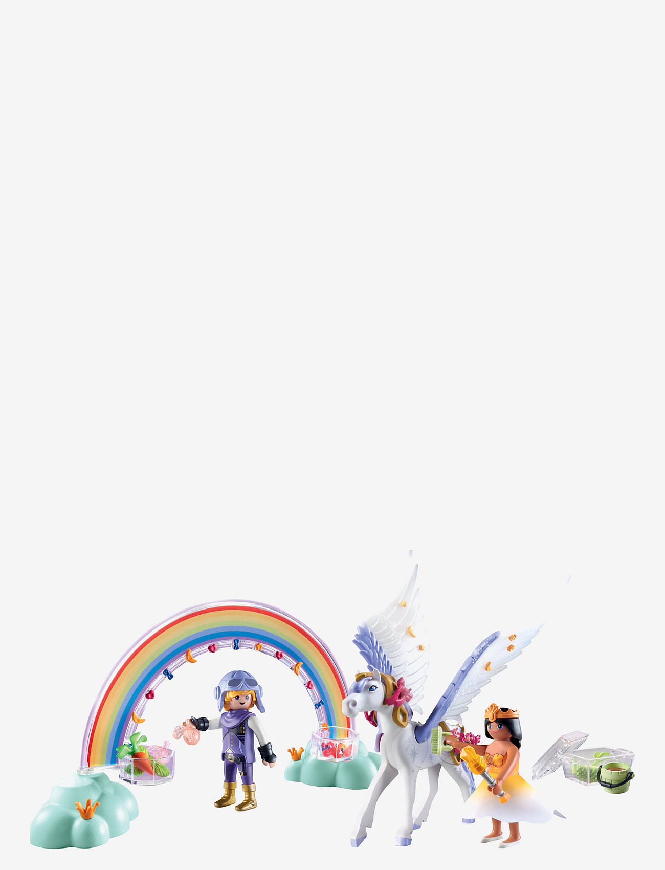 PLAYMOBIL - PLAYMOBIL Princess Magic Pegasus with Rainbow in the Clouds - 71361 - laveste priser - multicolored - 0
