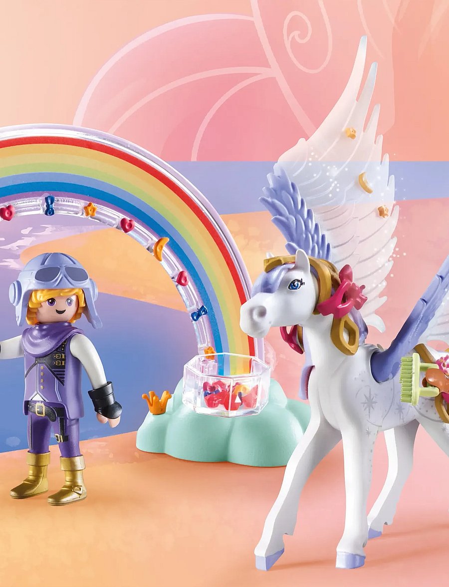 PLAYMOBIL - PLAYMOBIL Princess Magic Pegasus with Rainbow in the Clouds - 71361 - playmobil princess magic - multicolored - 5