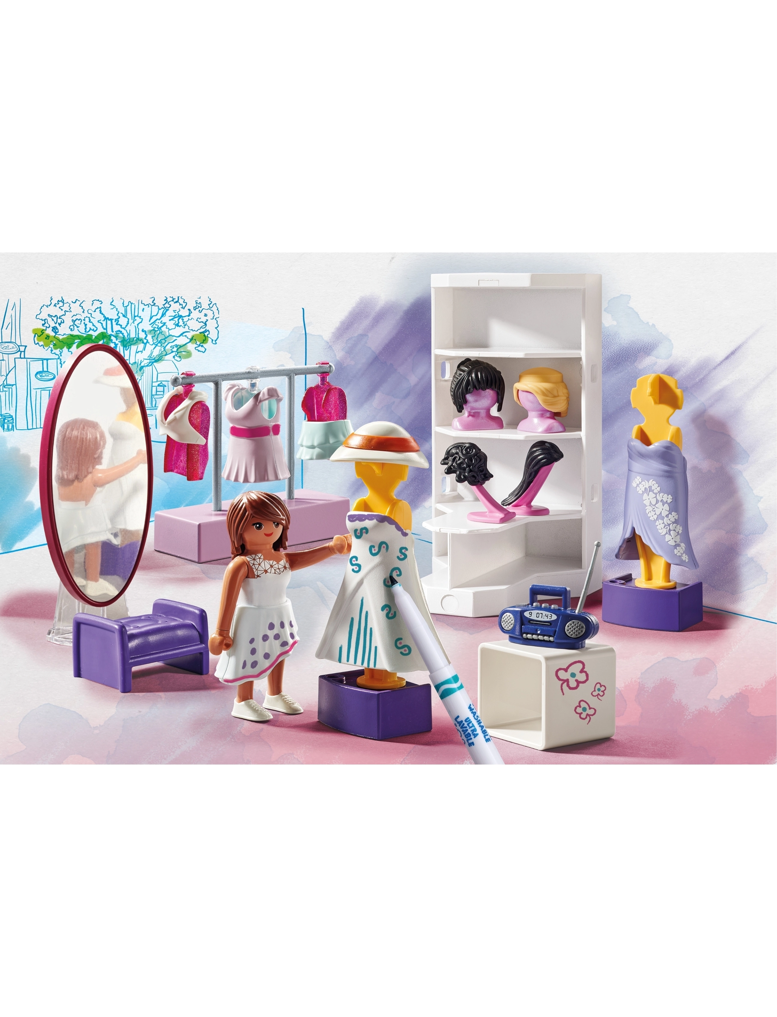 PLAYMOBIL - PLAYMOBIL COLOR PLAYMOBIL Color: Dressing Room - 71373 - playmobil color - multicolored - 5