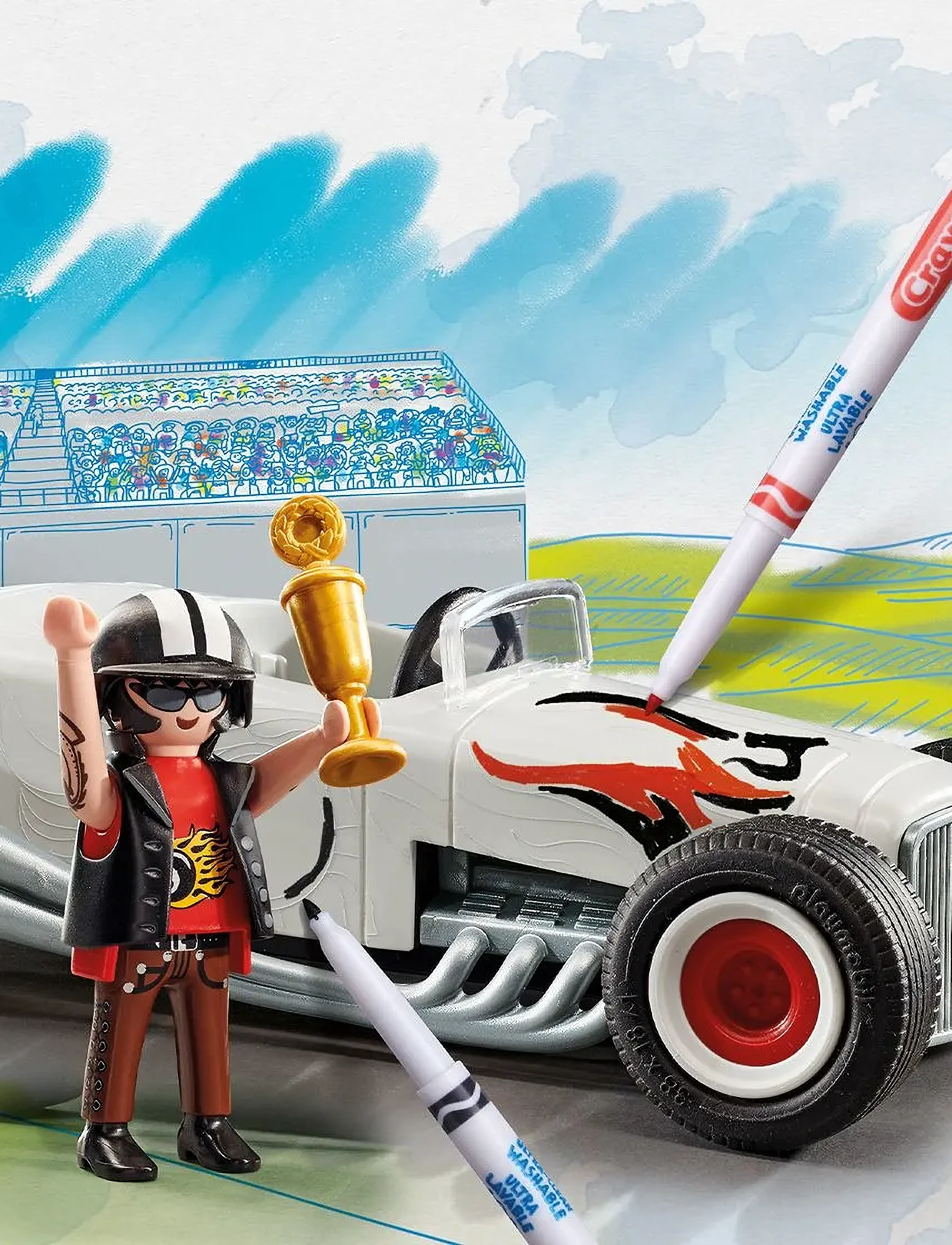 PLAYMOBIL Playmobil Color: Racerbil - 71376, One Size, Multi/patterned, Playmobil Legetøj > Playmobil Color, Børn