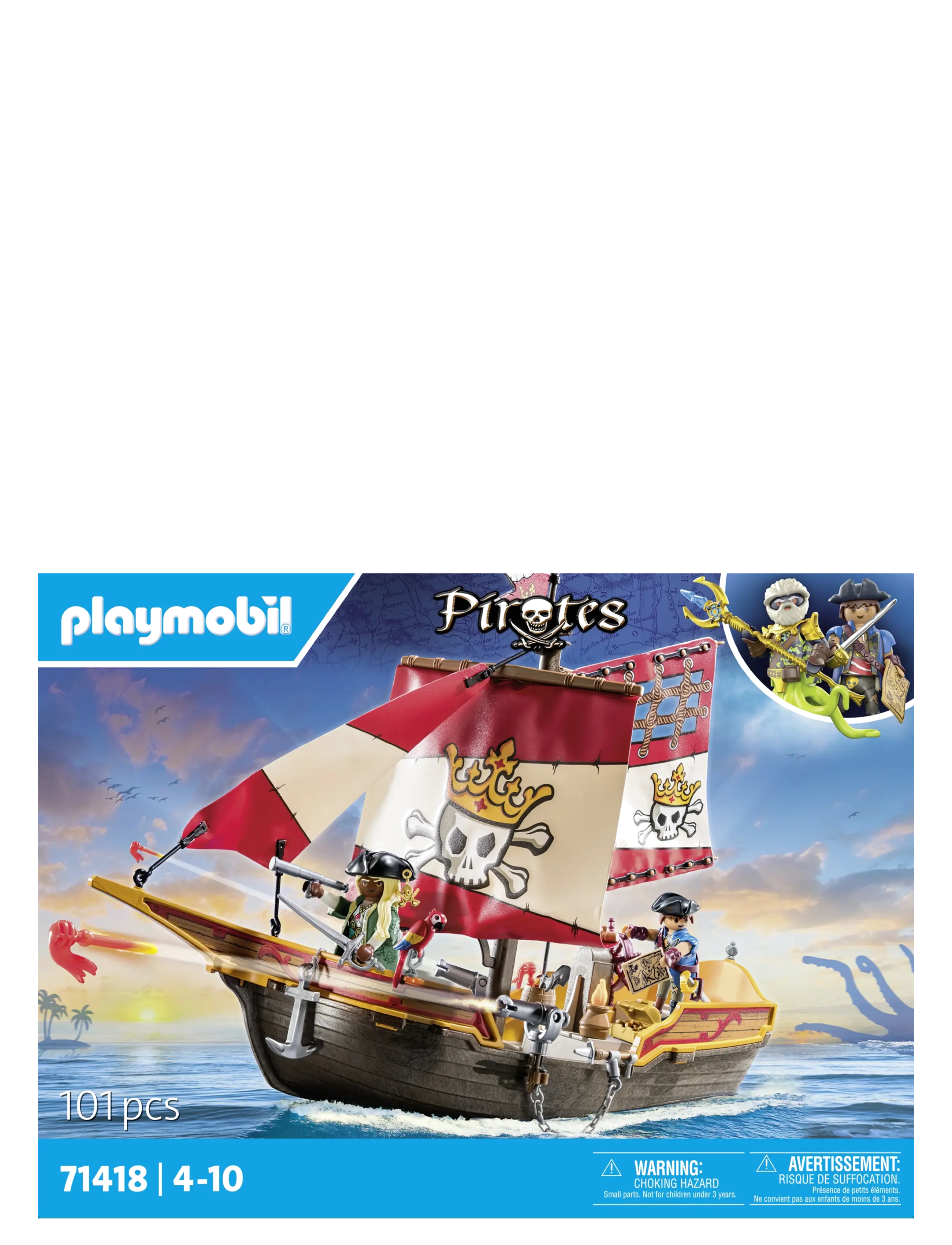 PLAYMOBIL Piratskib, One Size, Multi/patterned, Playmobil Legetøj > Playmobil Pirates, Børn