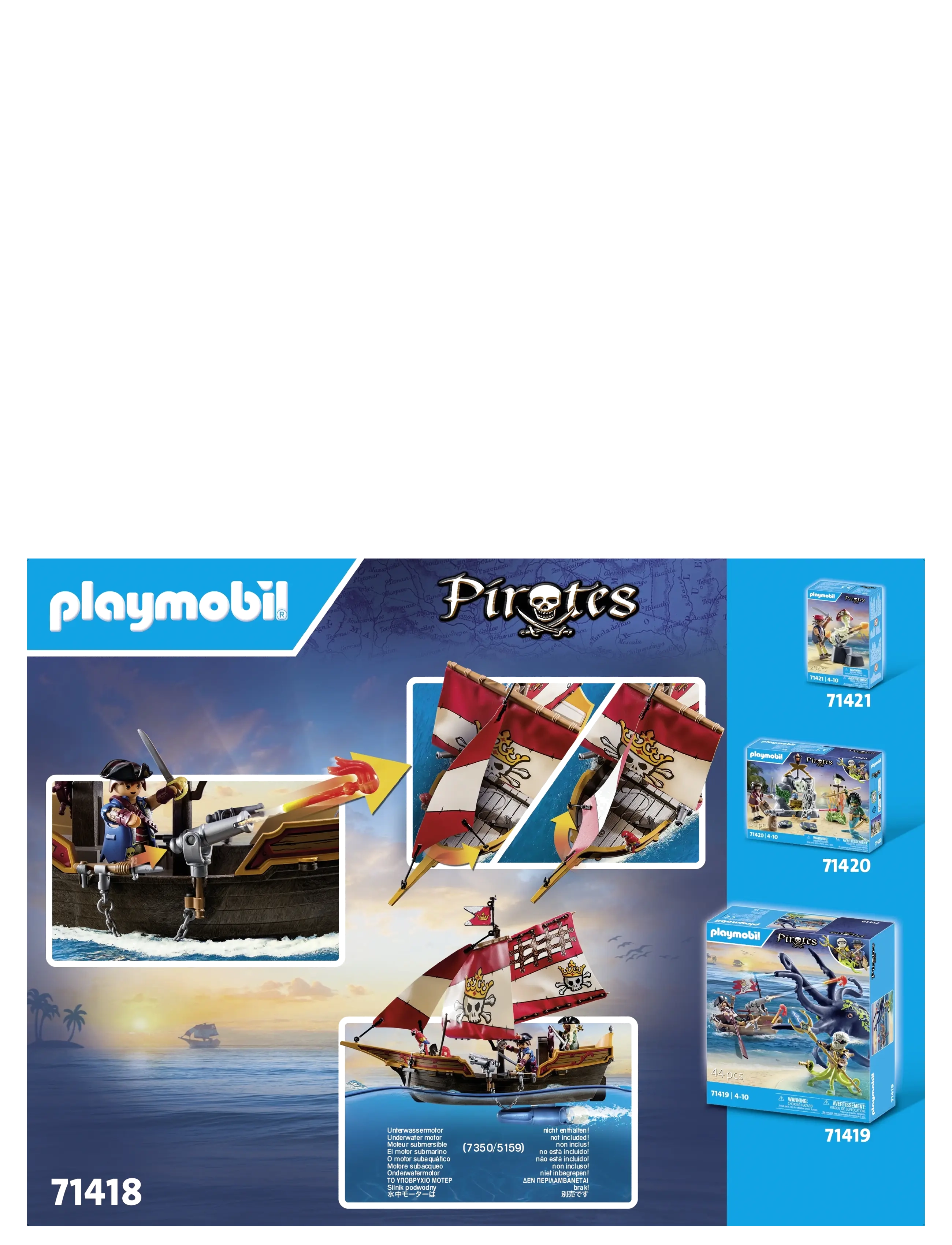 PLAYMOBIL - PLAYMOBIL Pirates Pirate Ship - 71418 - playmobil leikföng - multicolored - 3