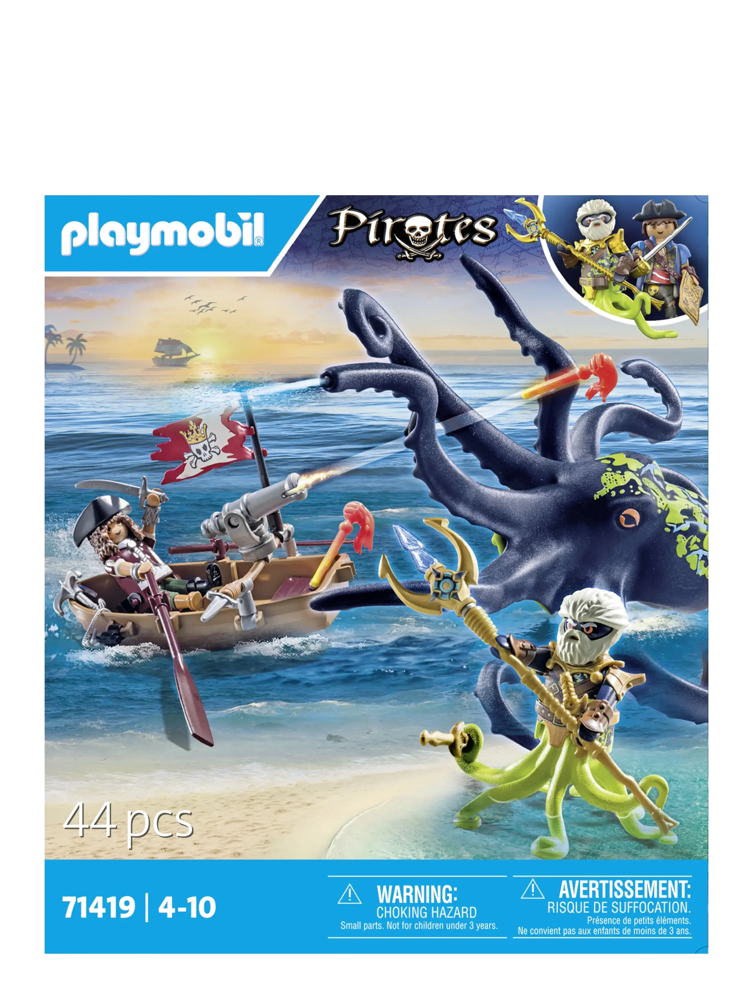 PLAYMOBIL Kampen Mod Den Gigantiske Blæksprutte, One Size, Blue, Playmobil Legetøj > Playmobil Pirates, Børn