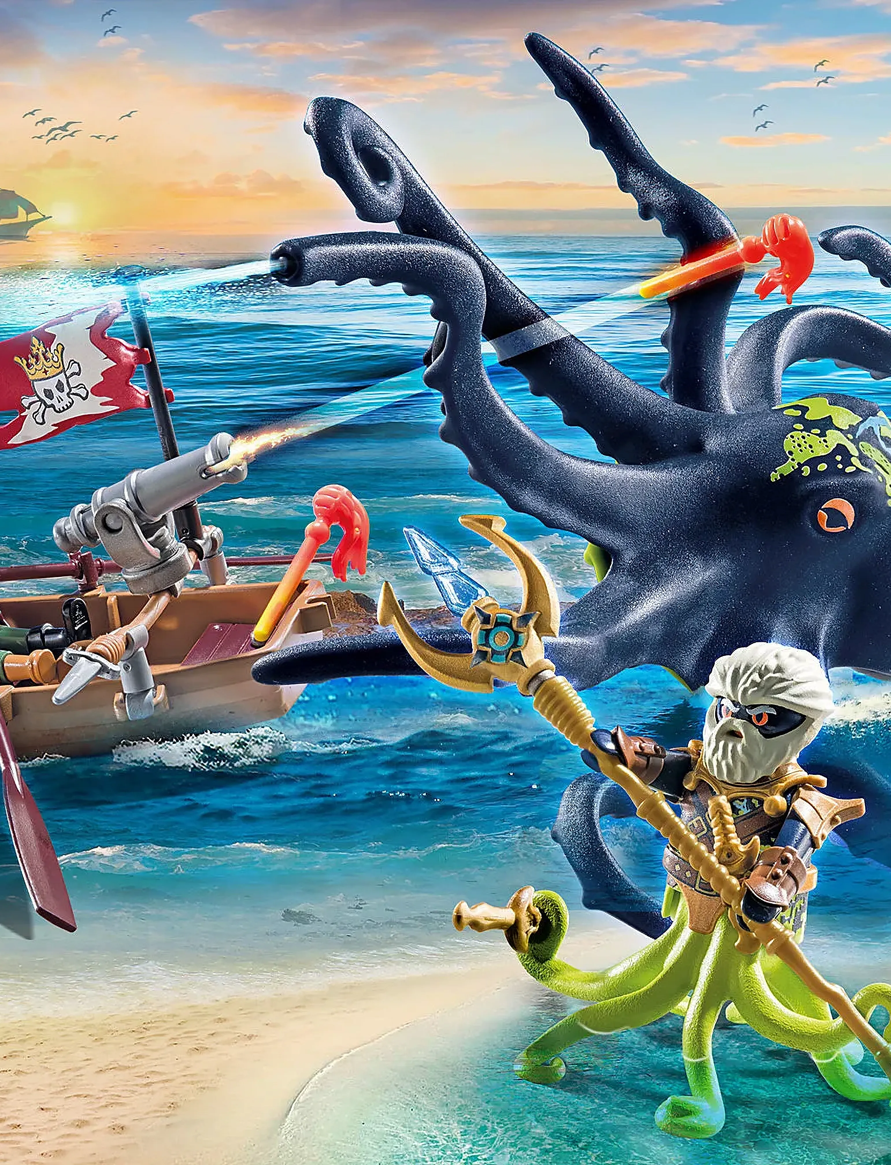 PLAYMOBIL - PLAYMOBIL Pirates Kamp mod kæmpeblæksprutten - 7141 - playmobil pirates - multicolored - 0