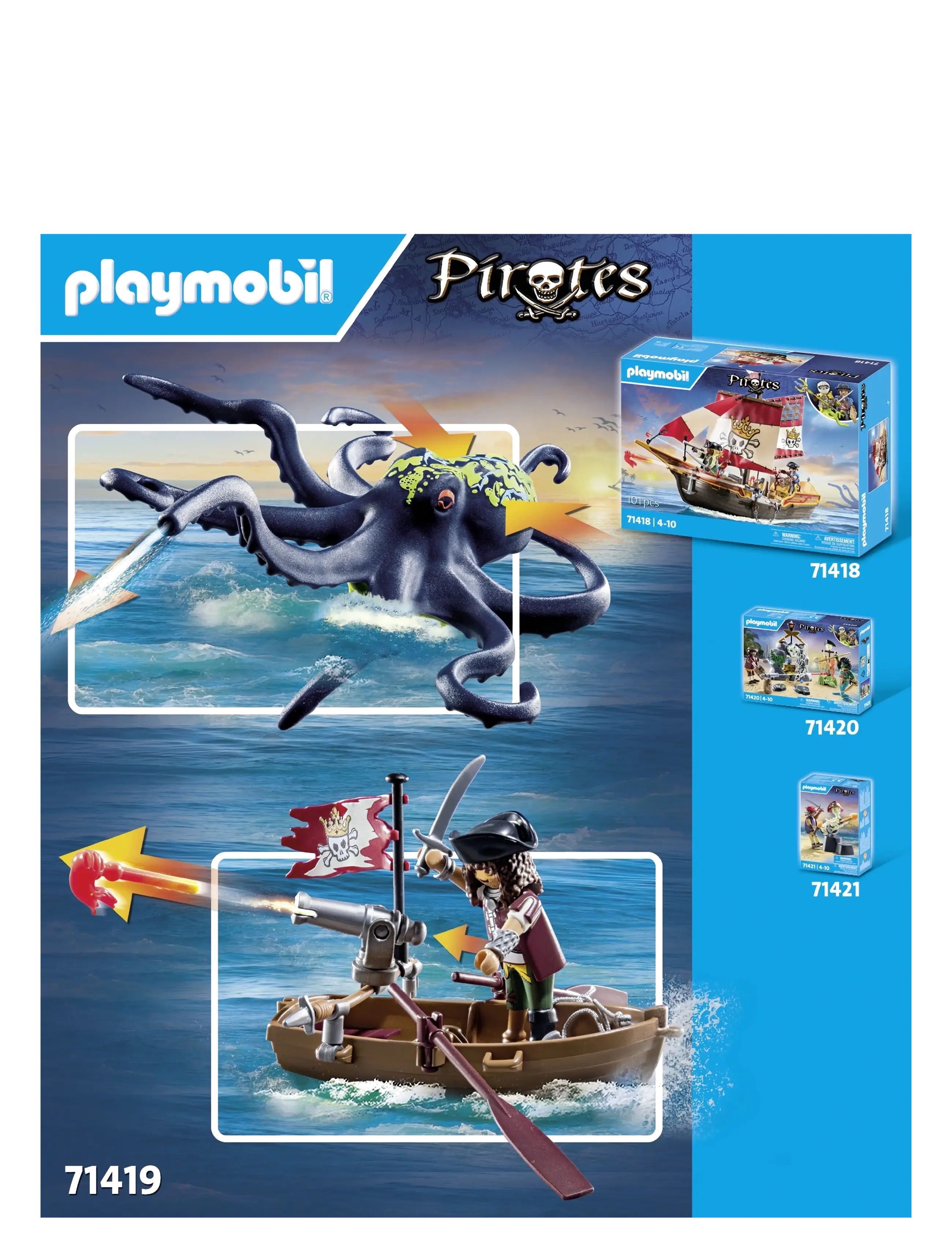 PLAYMOBIL - PLAYMOBIL Pirates Kamp mod kæmpeblæksprutten - 7141 - playmobil pirates - multicolored - 3