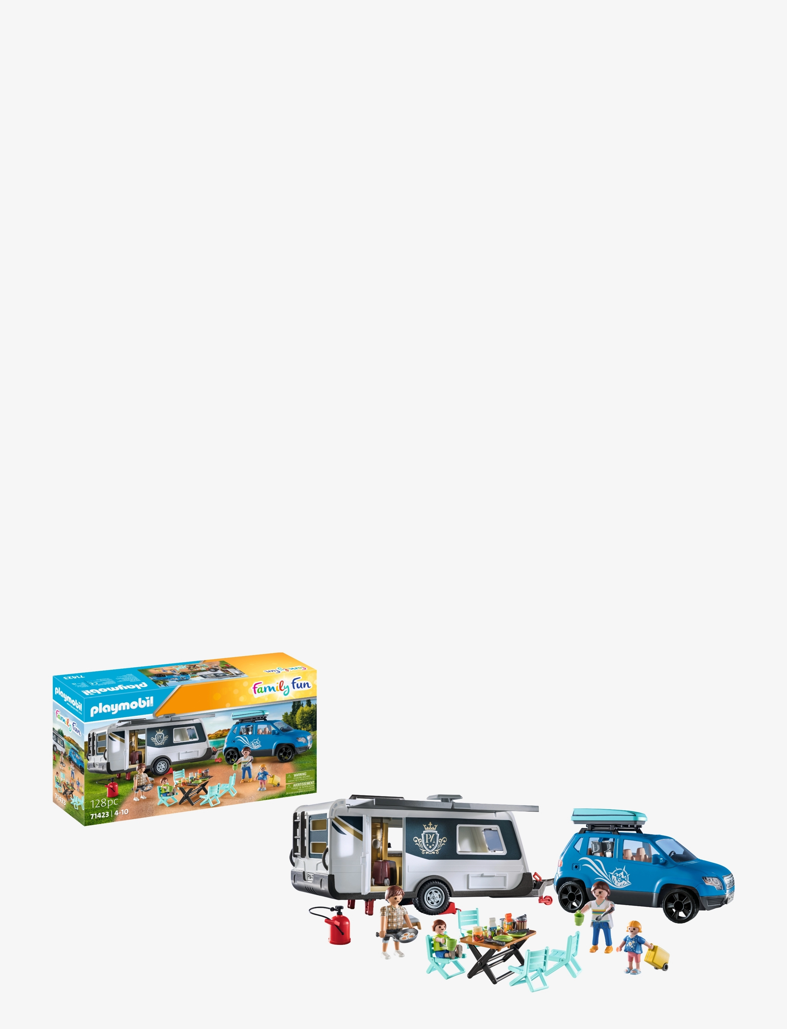 PLAYMOBIL - PLAYMOBIL Family Fun  Campingvogn med bil - 71423 - multicolored - 0