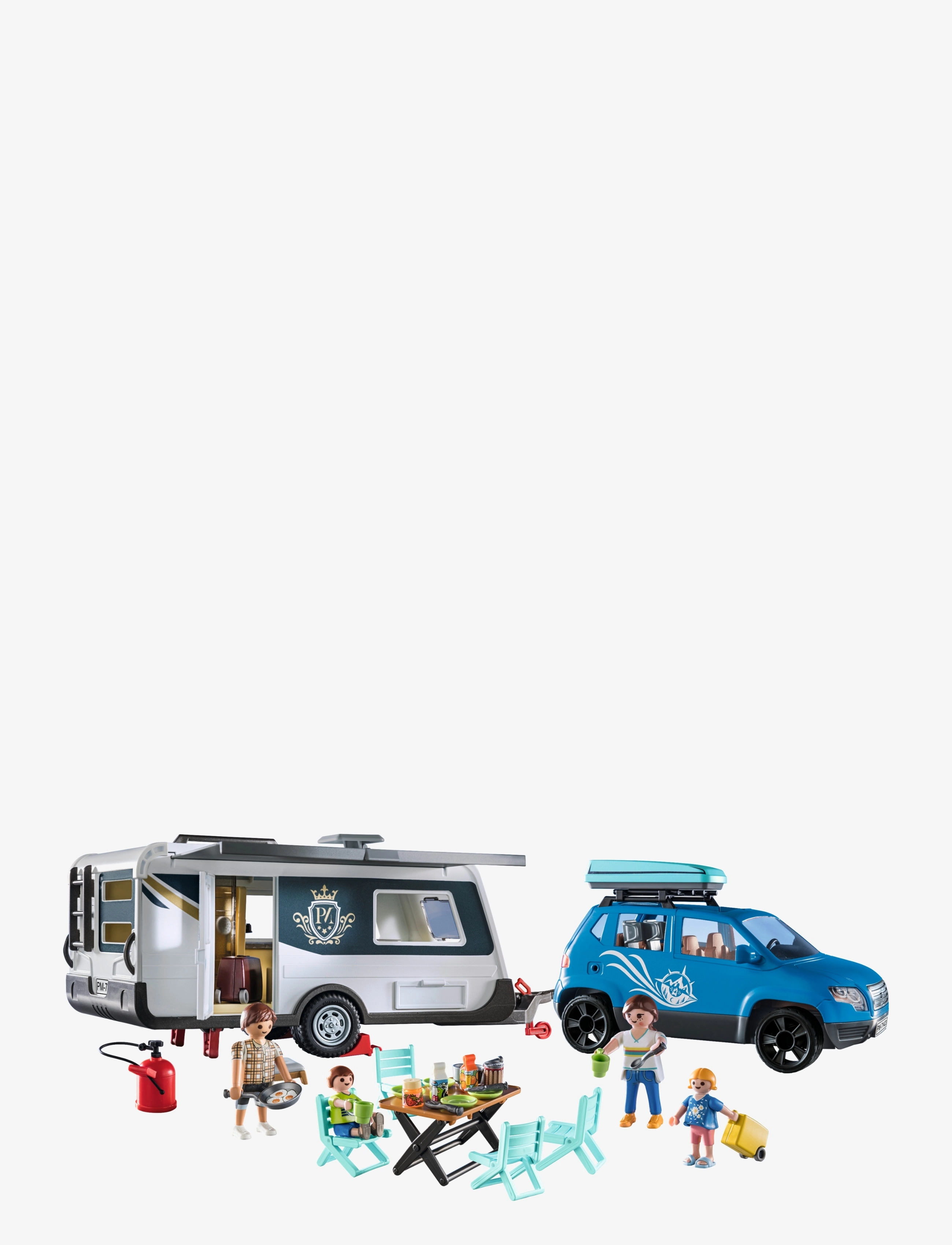 PLAYMOBIL - PLAYMOBIL Family Fun  Campingvogn med bil - 71423 - multicolored - 1