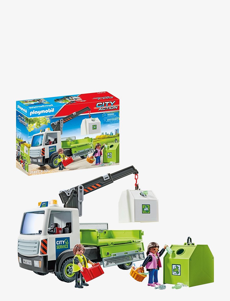 PLAYMOBIL - PLAYMOBIL City Action Glass Recycling Truck with Container - 71431 - multicolored - 0