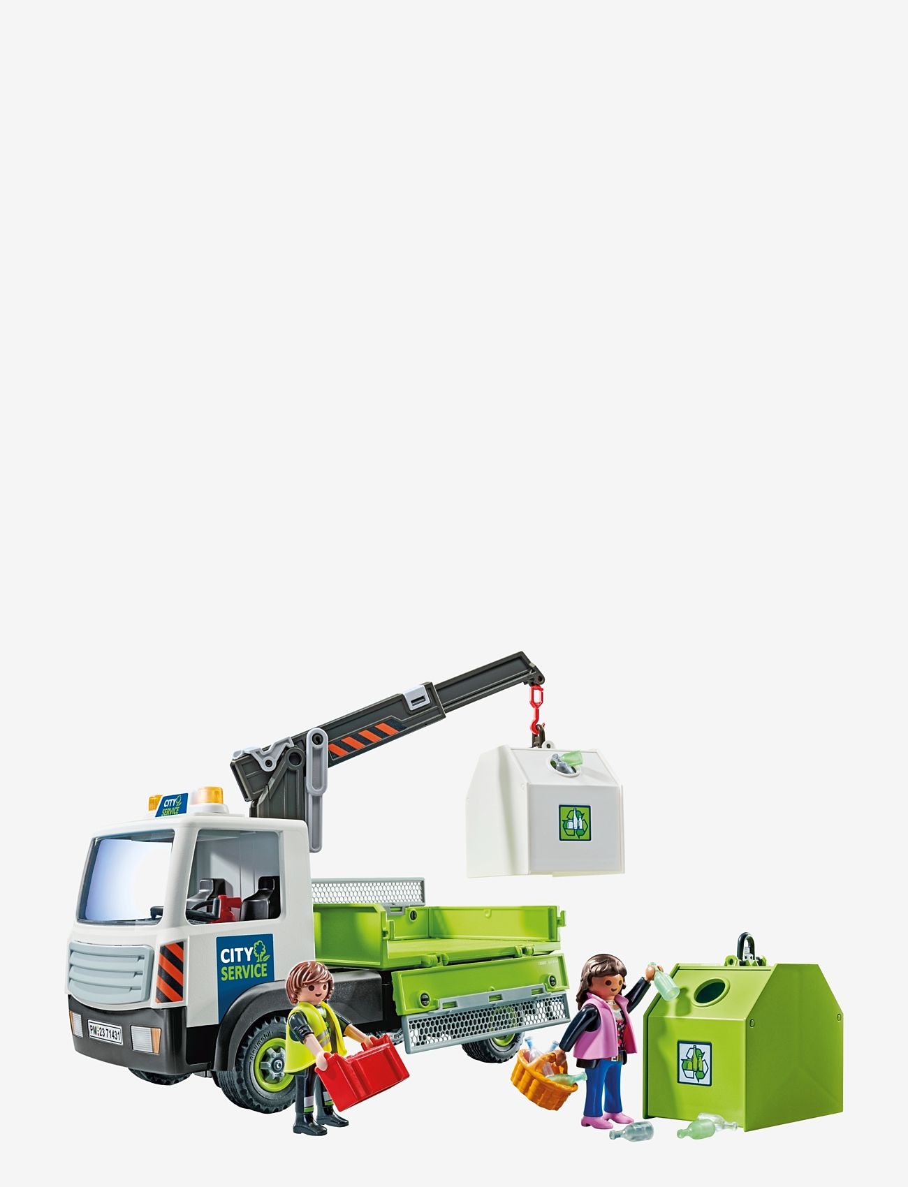 PLAYMOBIL - PLAYMOBIL City Action Glass Recycling Truck with Container - 71431 - playmobil city action - multicolored - 1