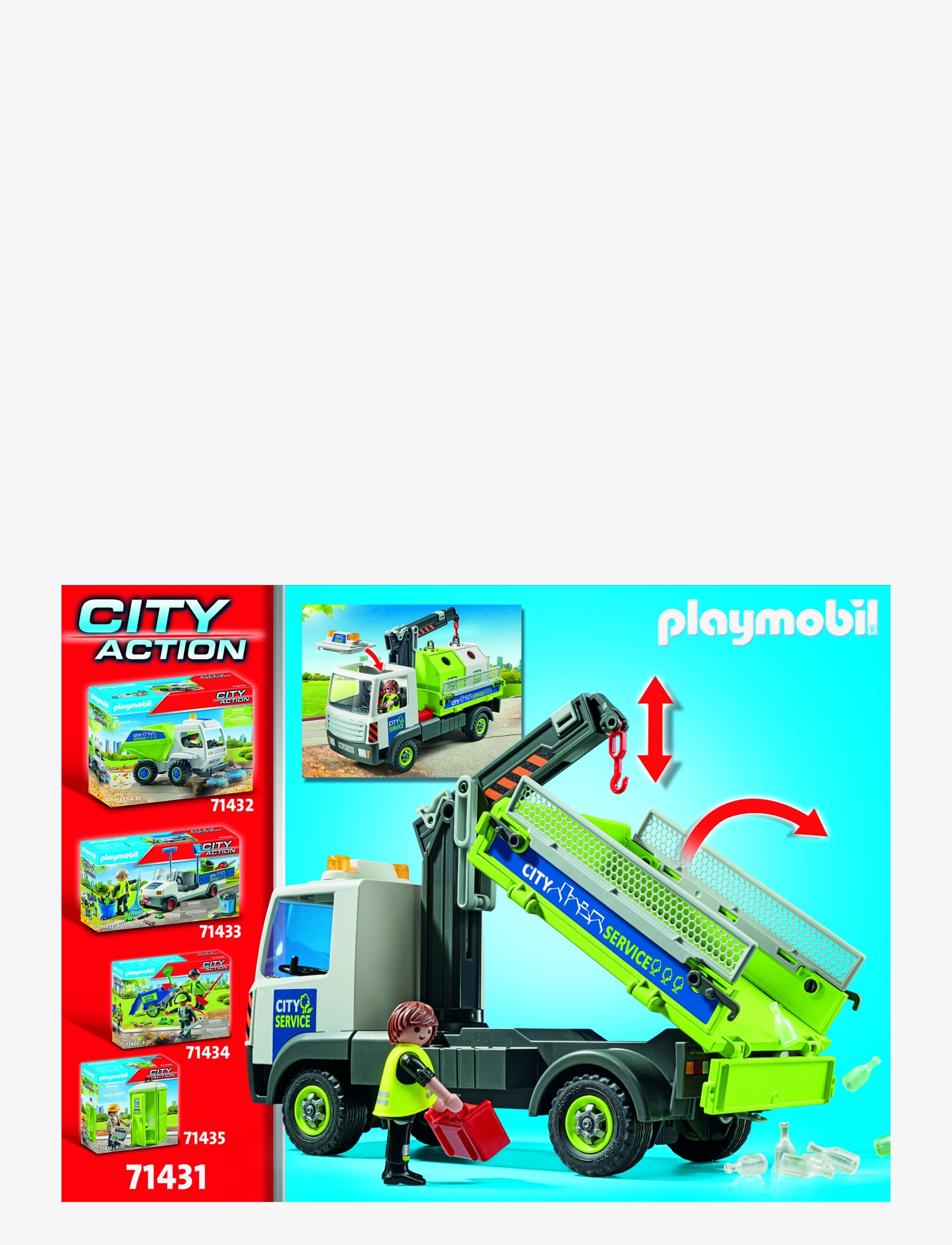 PLAYMOBIL - PLAYMOBIL City Action Glass Recycling Truck with Container - 71431 - multicolored - 2