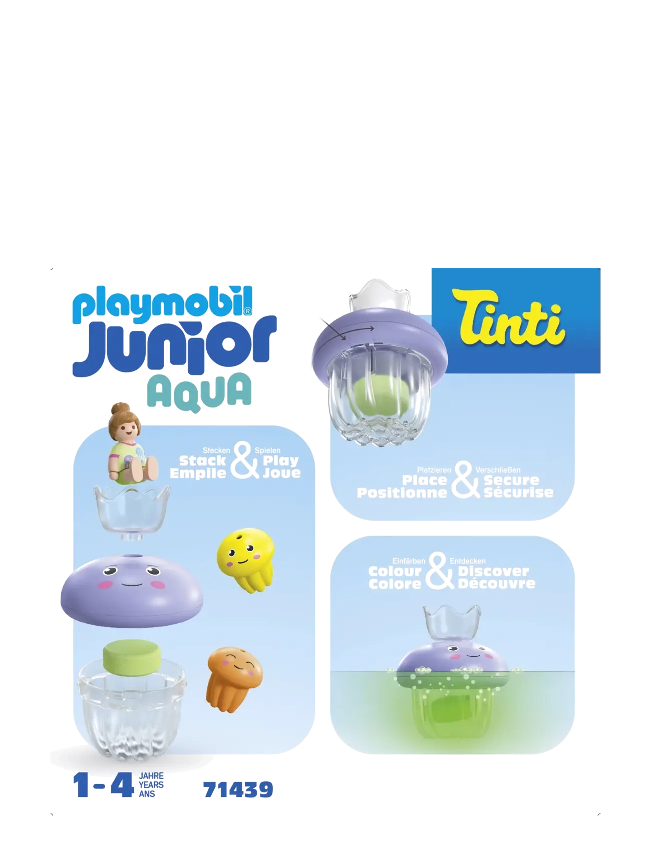 PLAYMOBIL - JUNIOR & Tinti: Colourful Jelly Fish Family - playmobil 1.2.3 - multicolored - 2