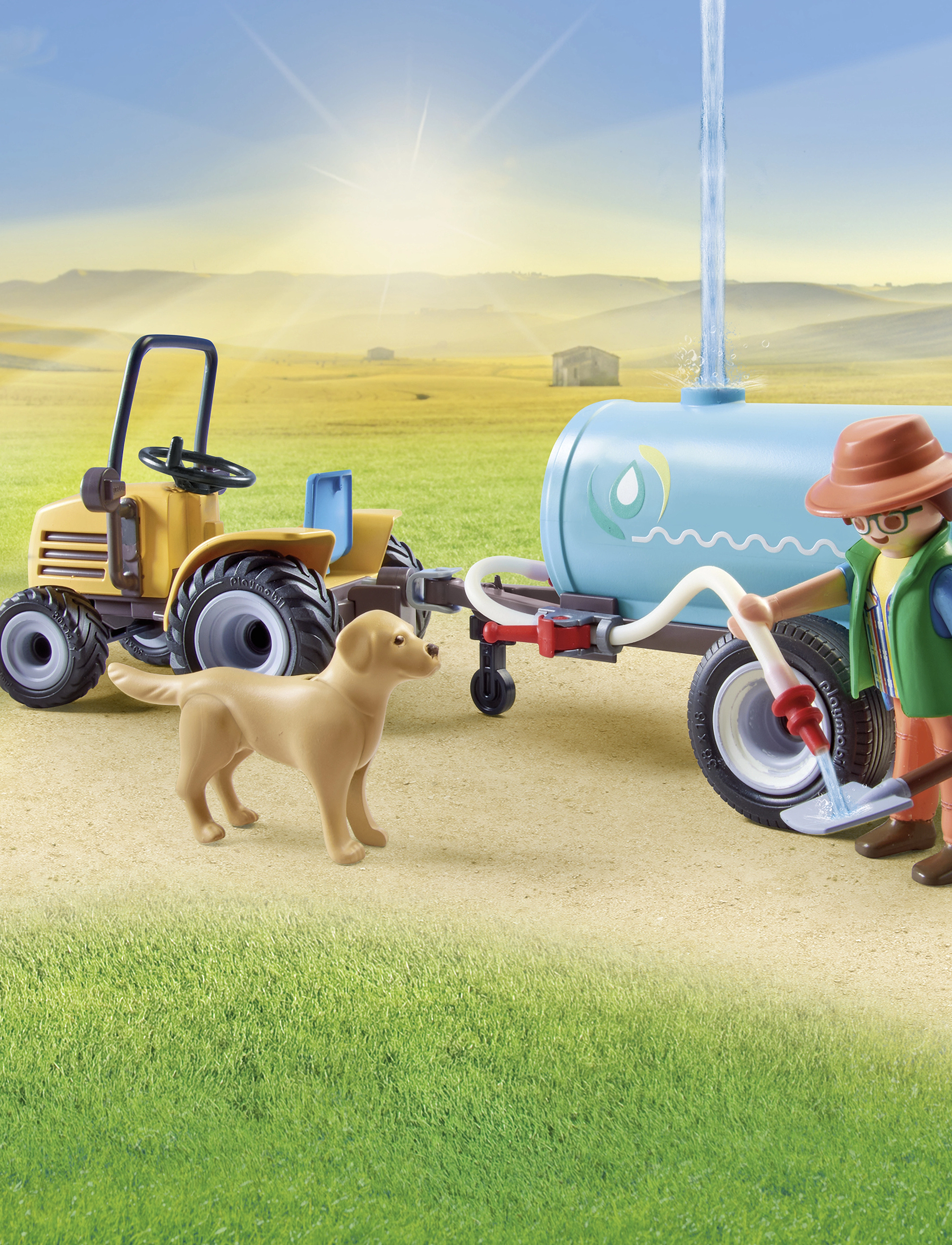 PLAYMOBIL - PLAYMOBIL Country Tractor with trailer and water tank - 71442 - multicolored - 0