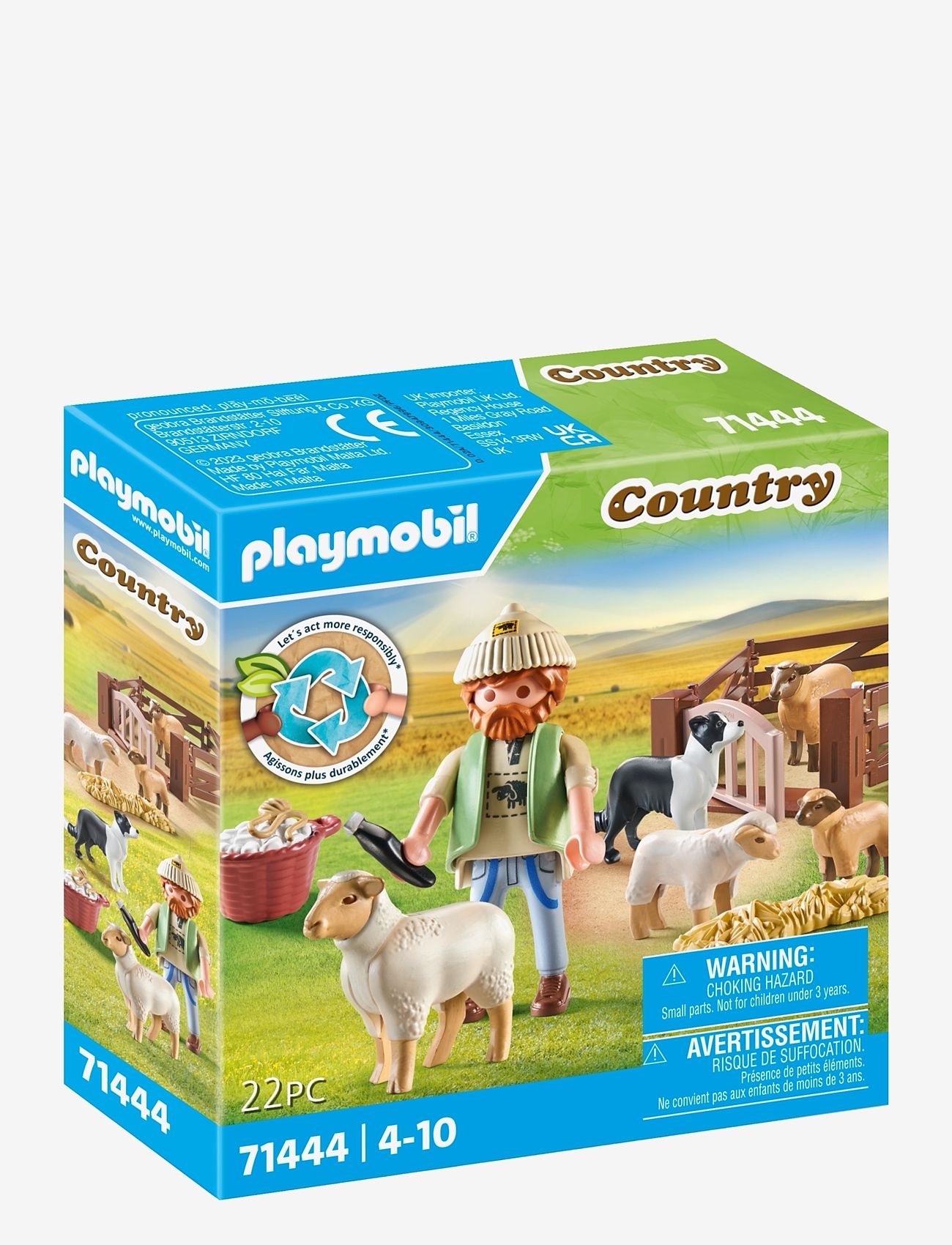 PLAYMOBIL - PLAYMOBIL Country Ung herde med fårflock - 71444 - playmobil country - multicolored - 3