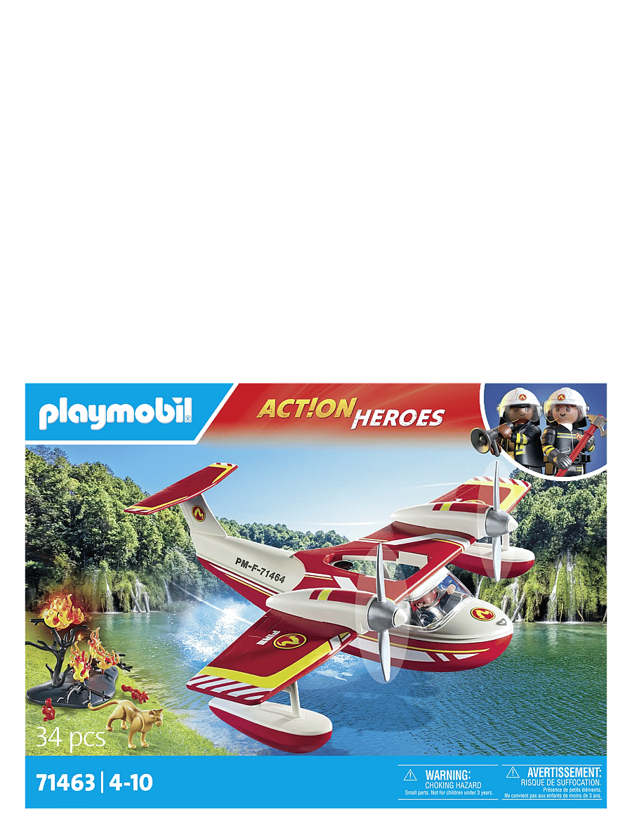 PLAYMOBIL - PLAYMOBIL Action Heroes Firefighting plane with extinguishing function - 71463 - multicolored - 0