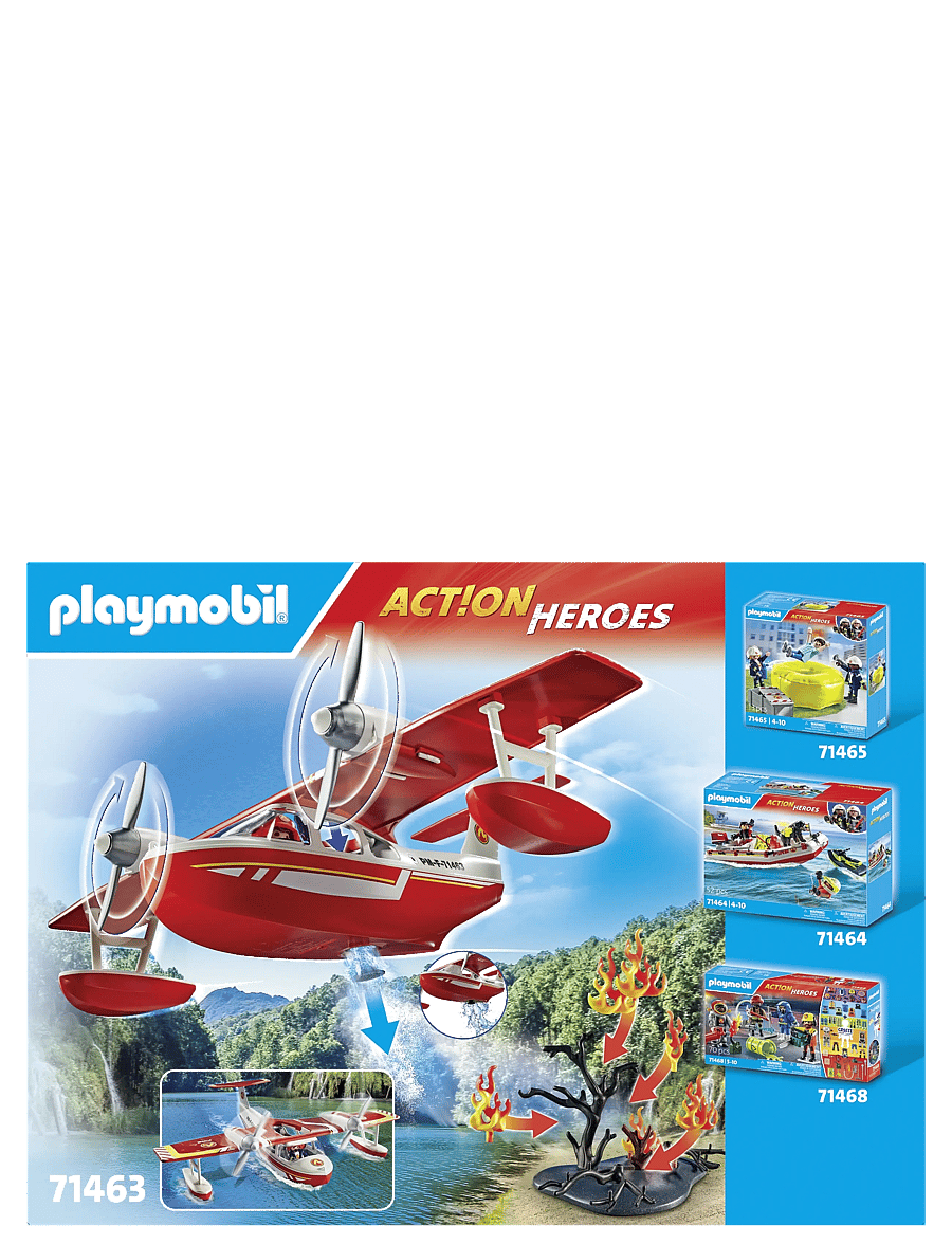 PLAYMOBIL - PLAYMOBIL Action Heroes Firefighting plane with extinguishing function - 71463 - multicolored - 2