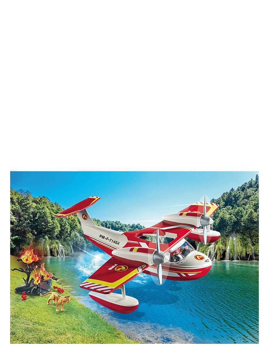 PLAYMOBIL - PLAYMOBIL Action Heroes Firefighting plane with extinguishing function - 71463 - multicolored - 3