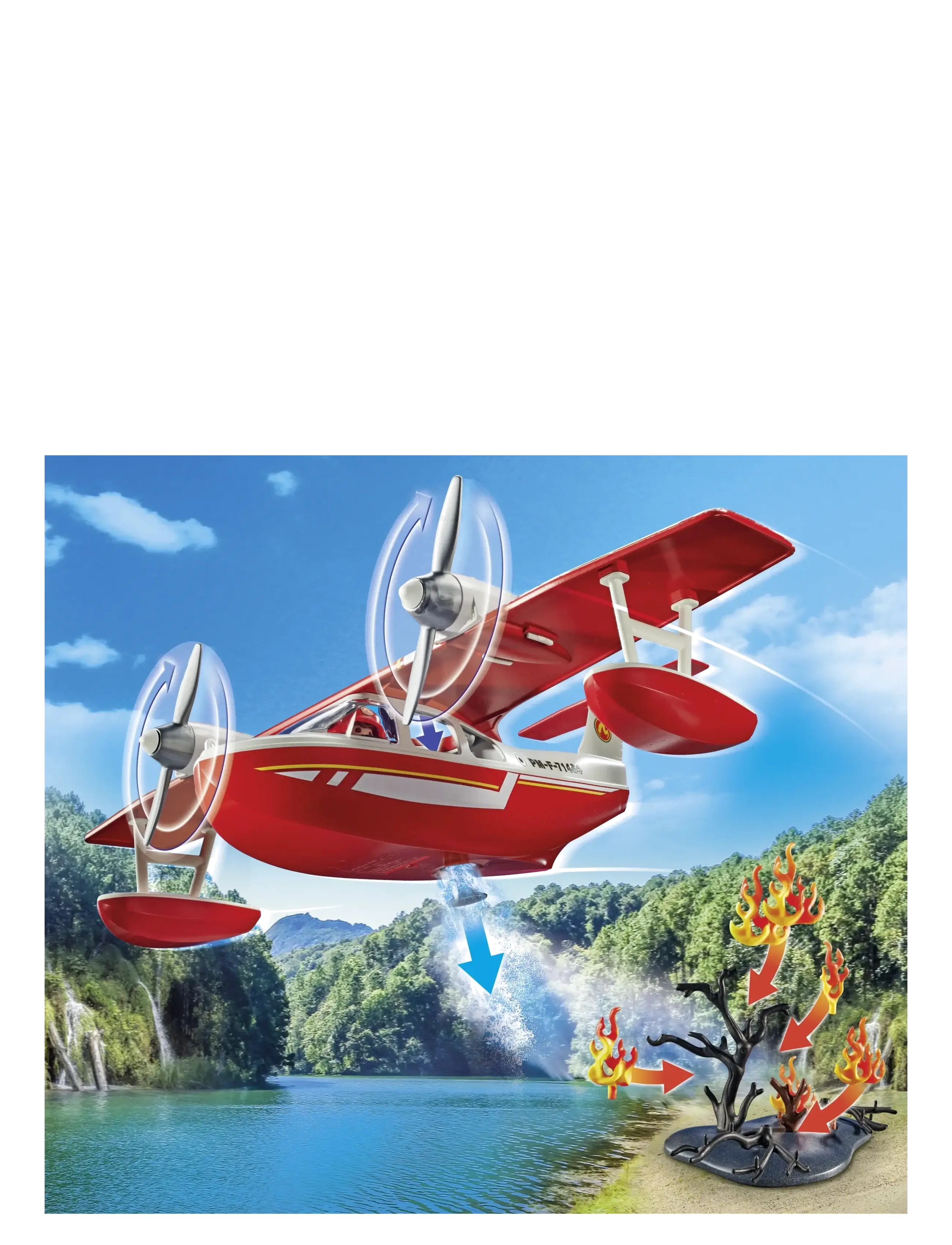 PLAYMOBIL - PLAYMOBIL Brandslukningsfly m/ slukning - 71463 - multicolored - 4