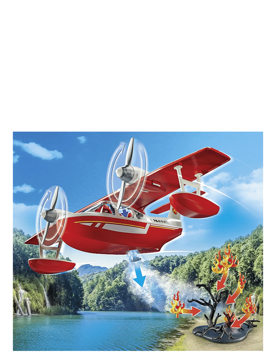 PLAYMOBIL - PLAYMOBIL Action Heroes Firefighting plane with extinguishing function - 71463 - multicolored - 4
