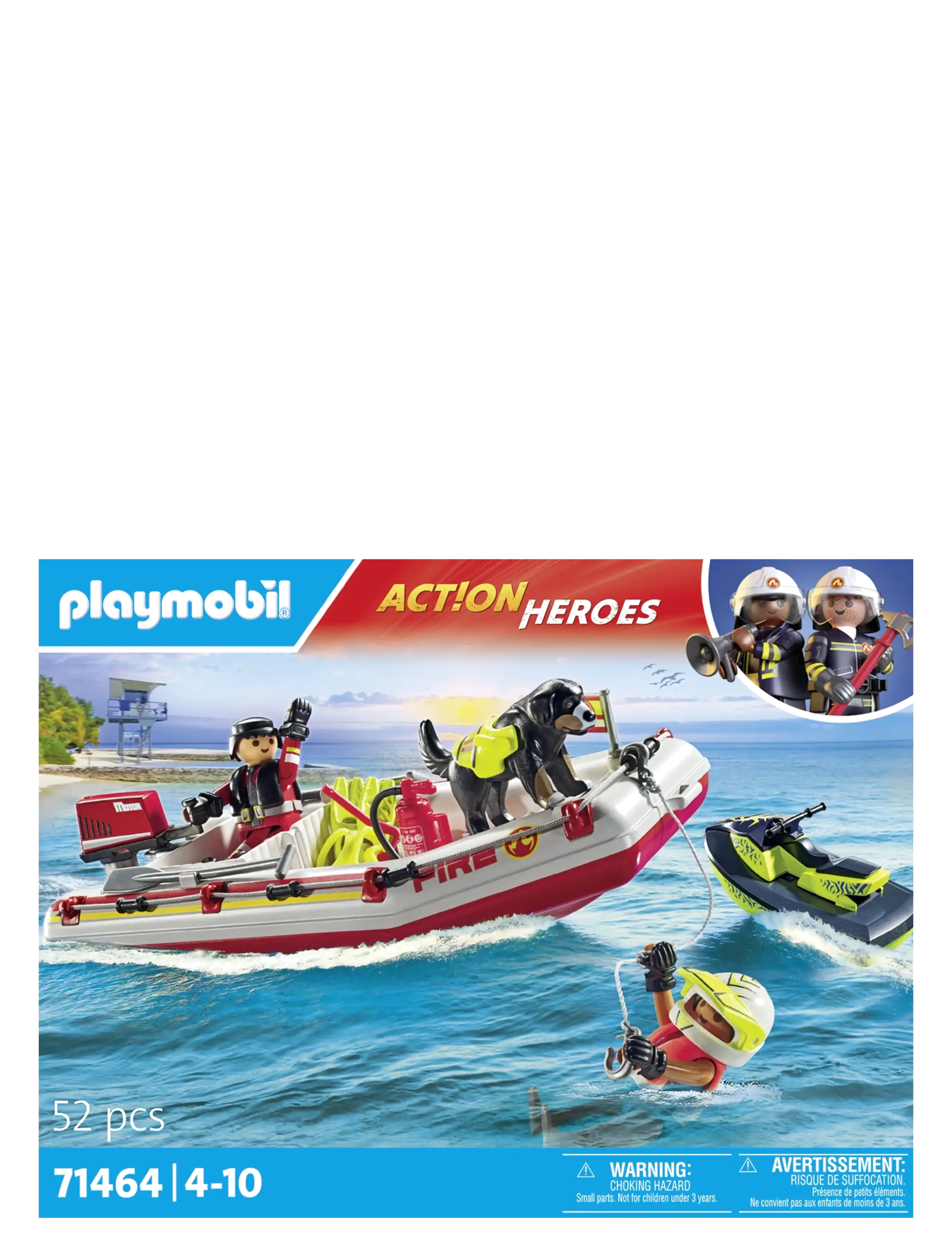 PLAYMOBIL PLAYMOBIL Action Heroes Brandbåd med vandscooter - 71464 - App deal - MULTICOLORED / yellow