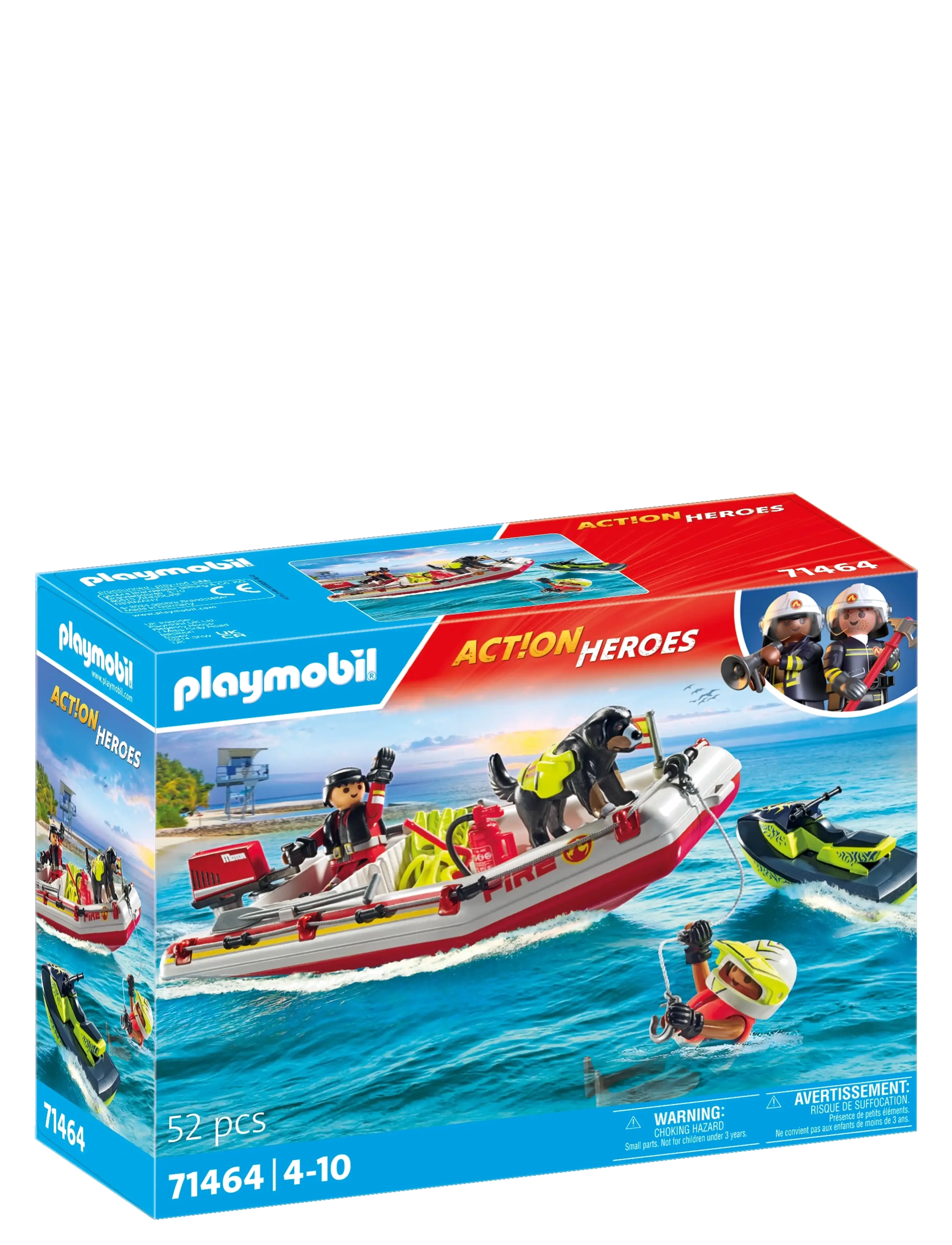 PLAYMOBIL - PLAYMOBIL Action Heroes Brandbåd med vandscooter - 71464 - playmobil action heroes - multicolored - 1