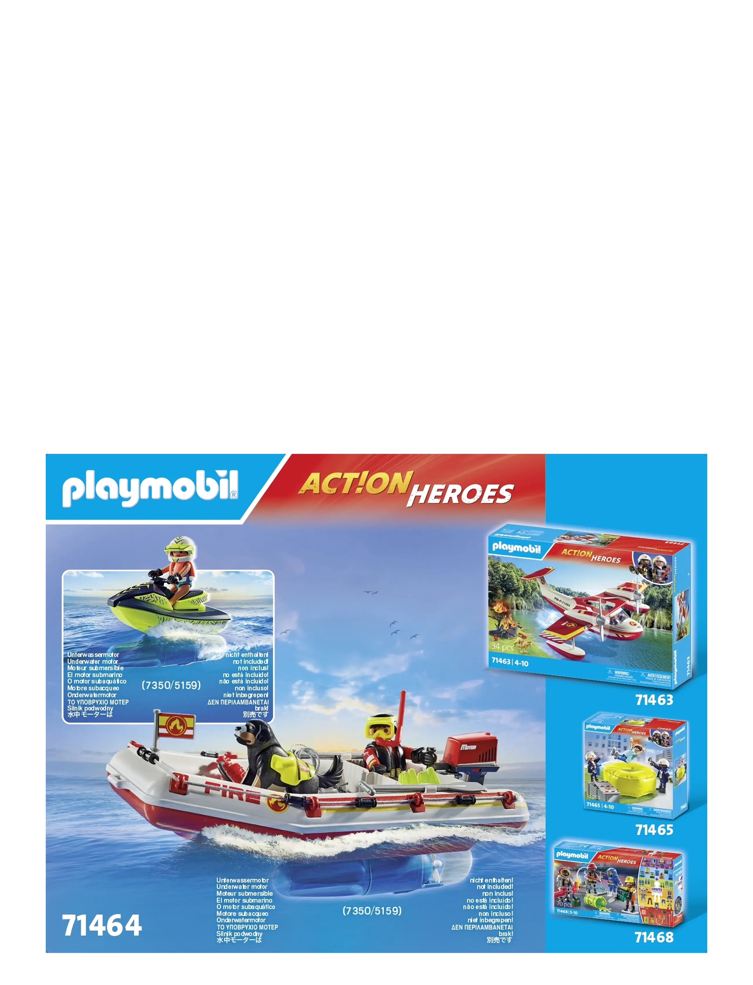 PLAYMOBIL - PLAYMOBIL Action Heroes Brandbåd med vandscooter - 71464 - playmobil action heroes - multicolored - 2